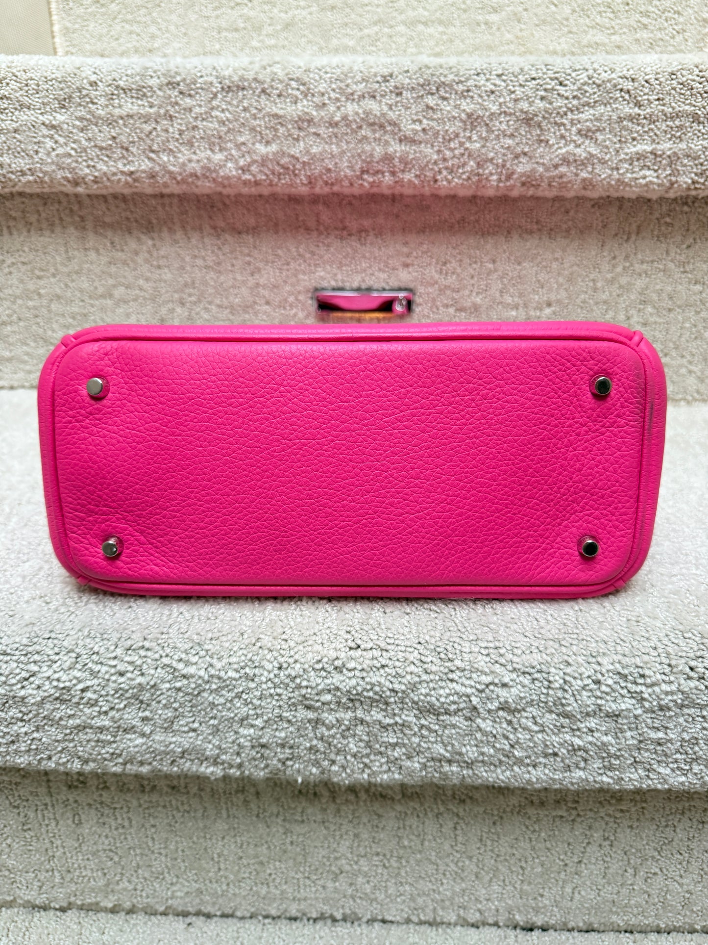 Christian Dior Calfskin Small Diorissimo Tote Fuchsia