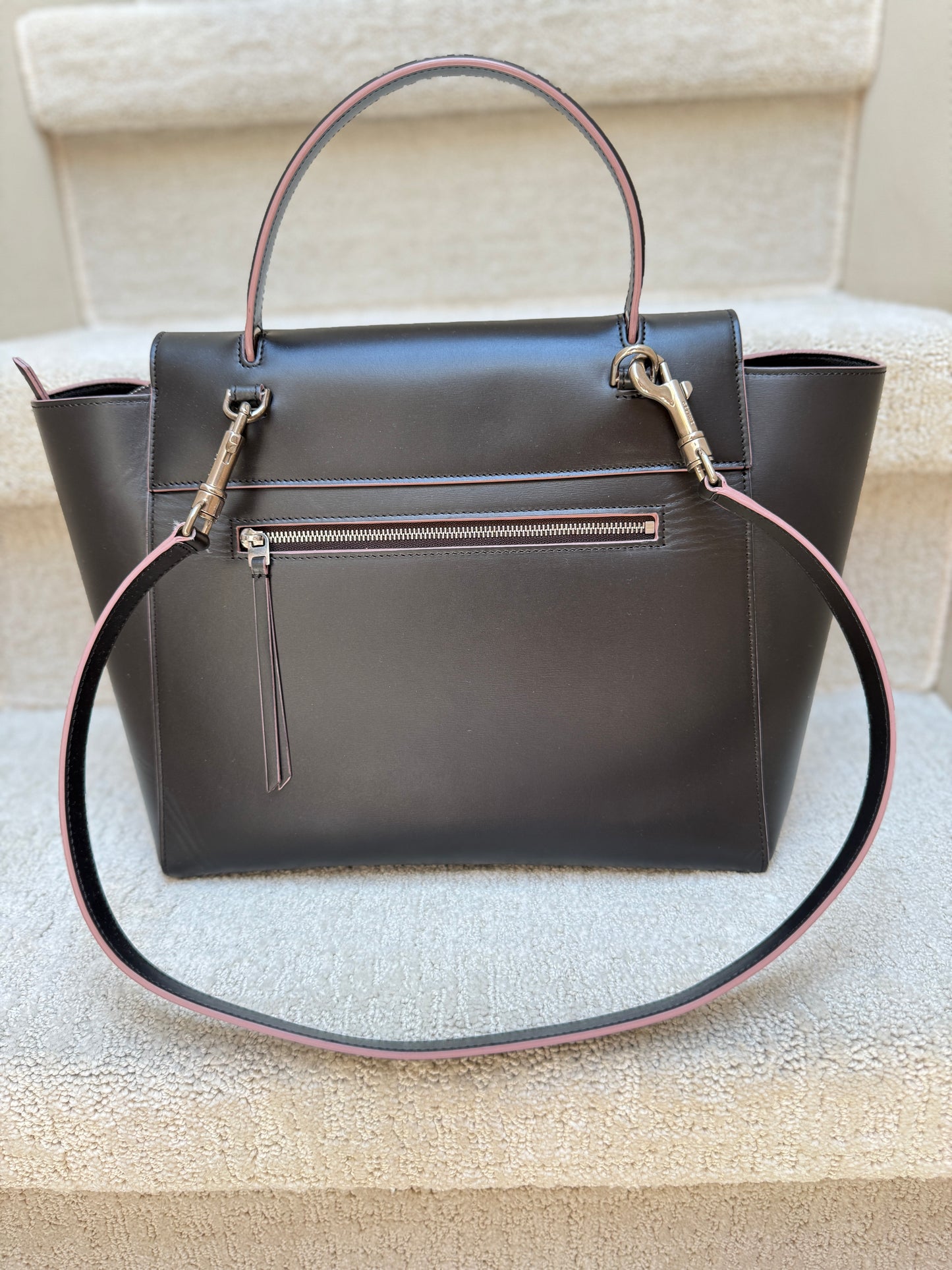 Celine Micro Belt Bag in Black with Pink (2nd Largest size)