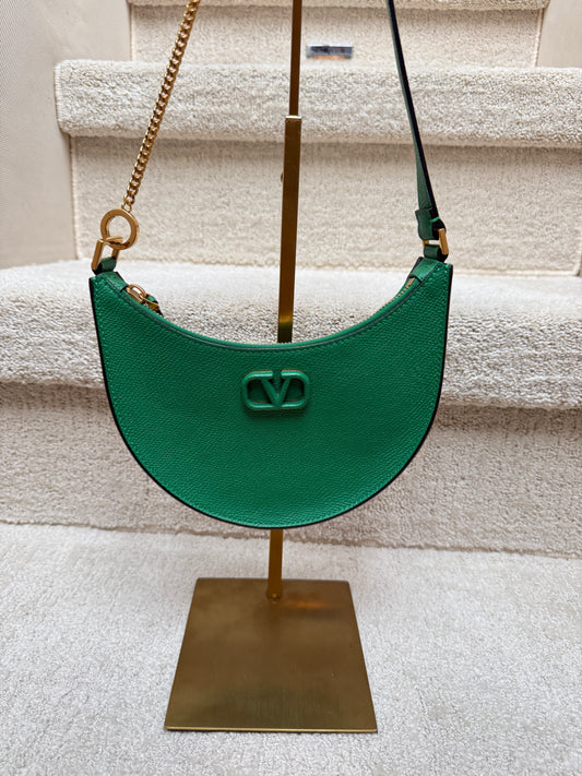 Valentino Garavani Vlogo Hobo Bag in Green Pre-Owned