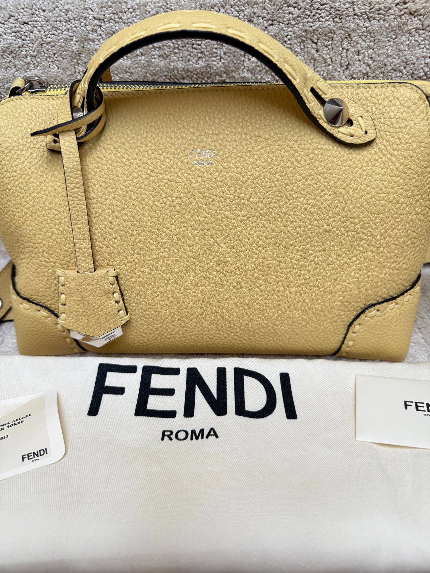 FENDI Cuoio Romano Sellerissima Medium By The Way Boston Bag Sorbetto