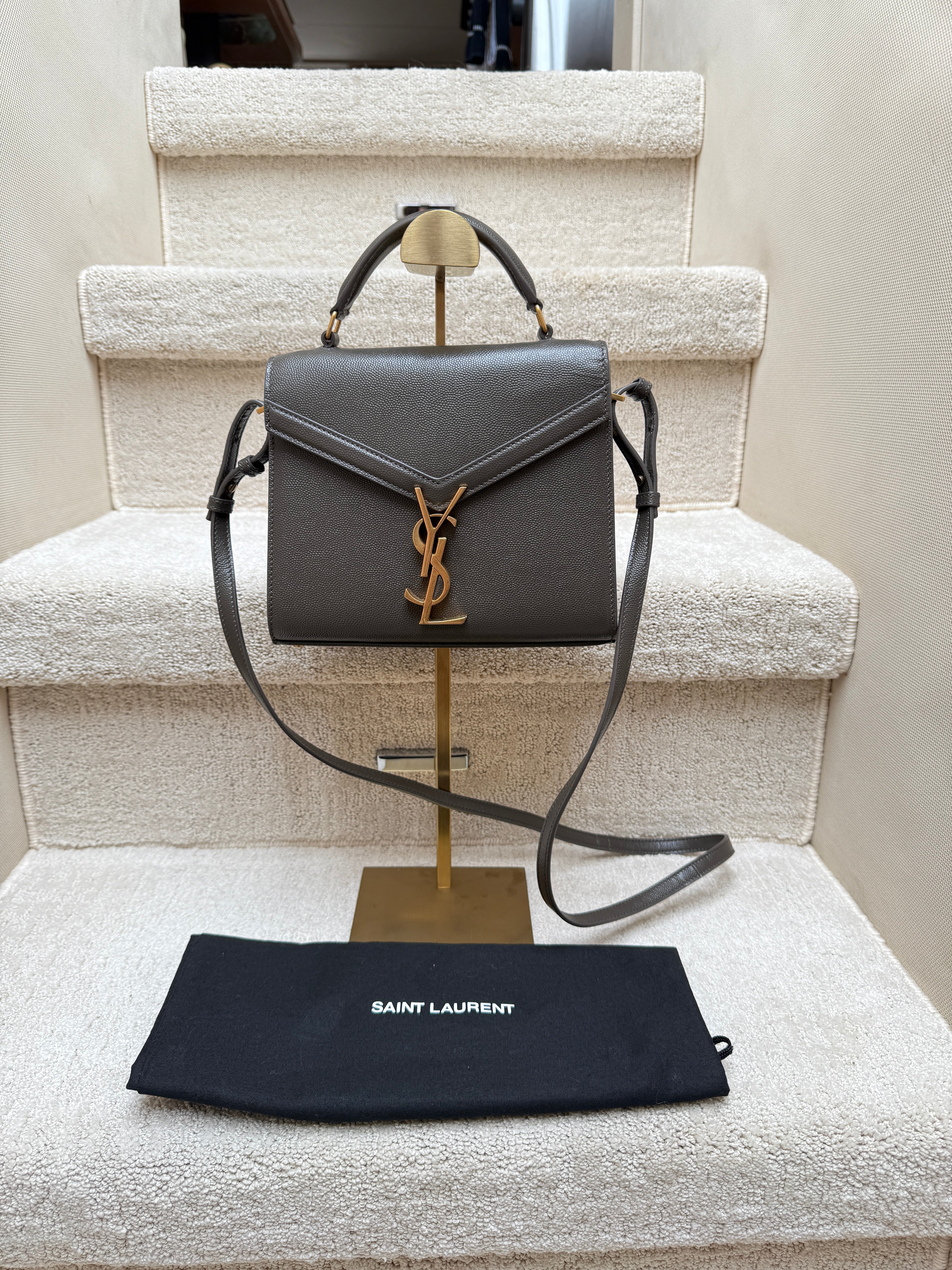 YVES SAINT LAURENT YSL Cassandra Mini Bag in Dark Grey – Purseonal