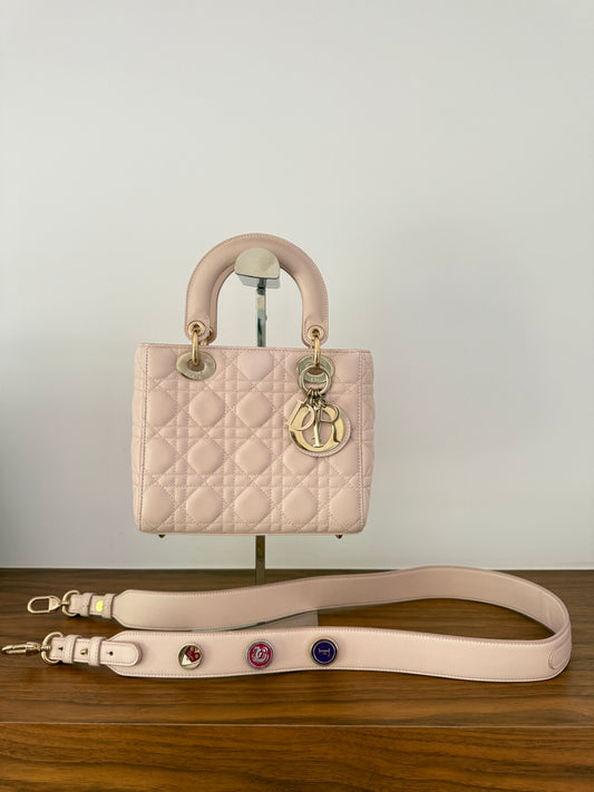 DIOR Lambskin Cannage Small My ABC Dior Lady Dior Blush