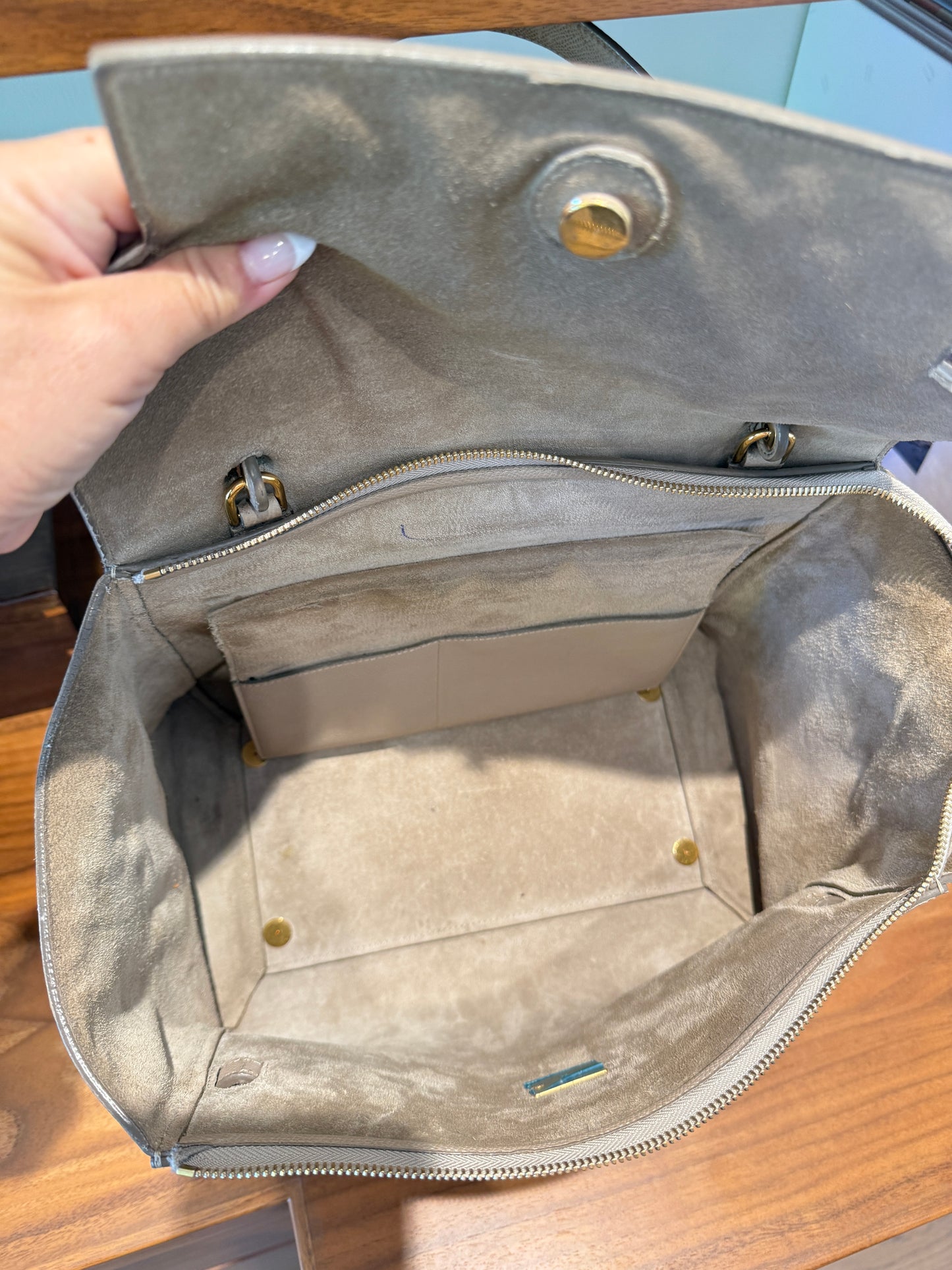 Celine mini belt bag in taupe