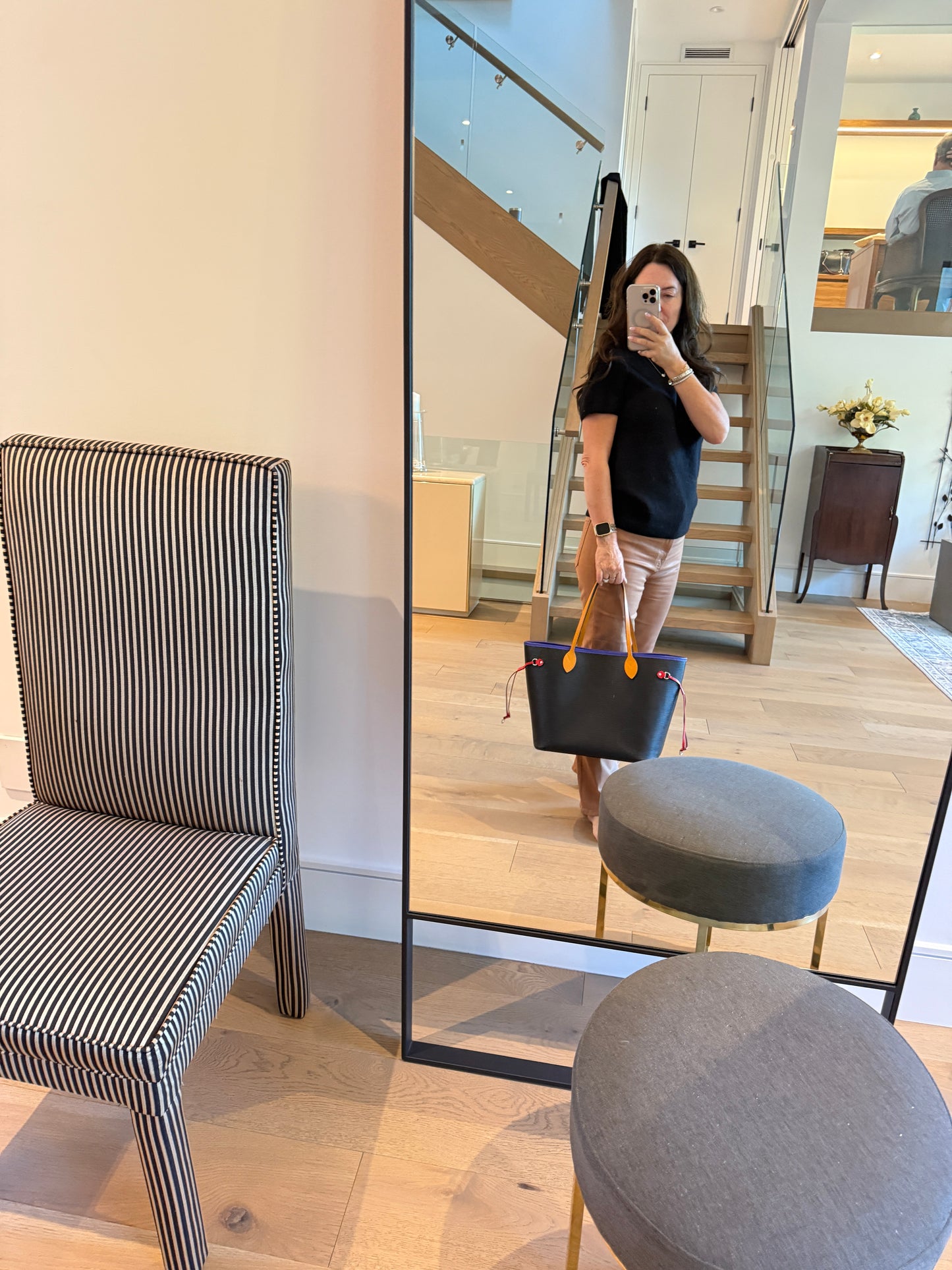 Louis Vuitton Neverfull in EPI Leather Tri colour Noir Figue Safran