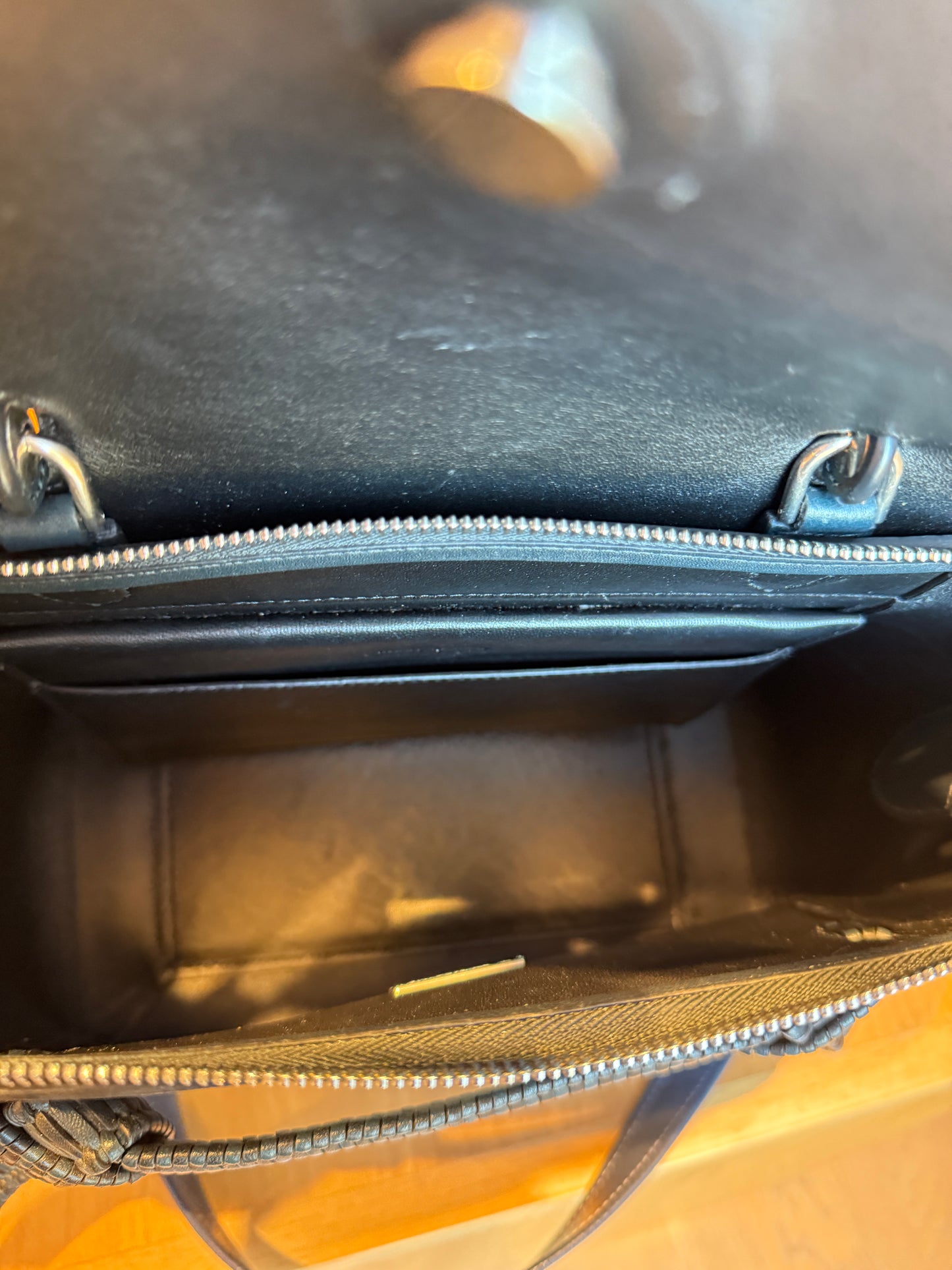 Celine Smooth Calfskin Micro Bi-Color Braided Belt Bag Dark Sea