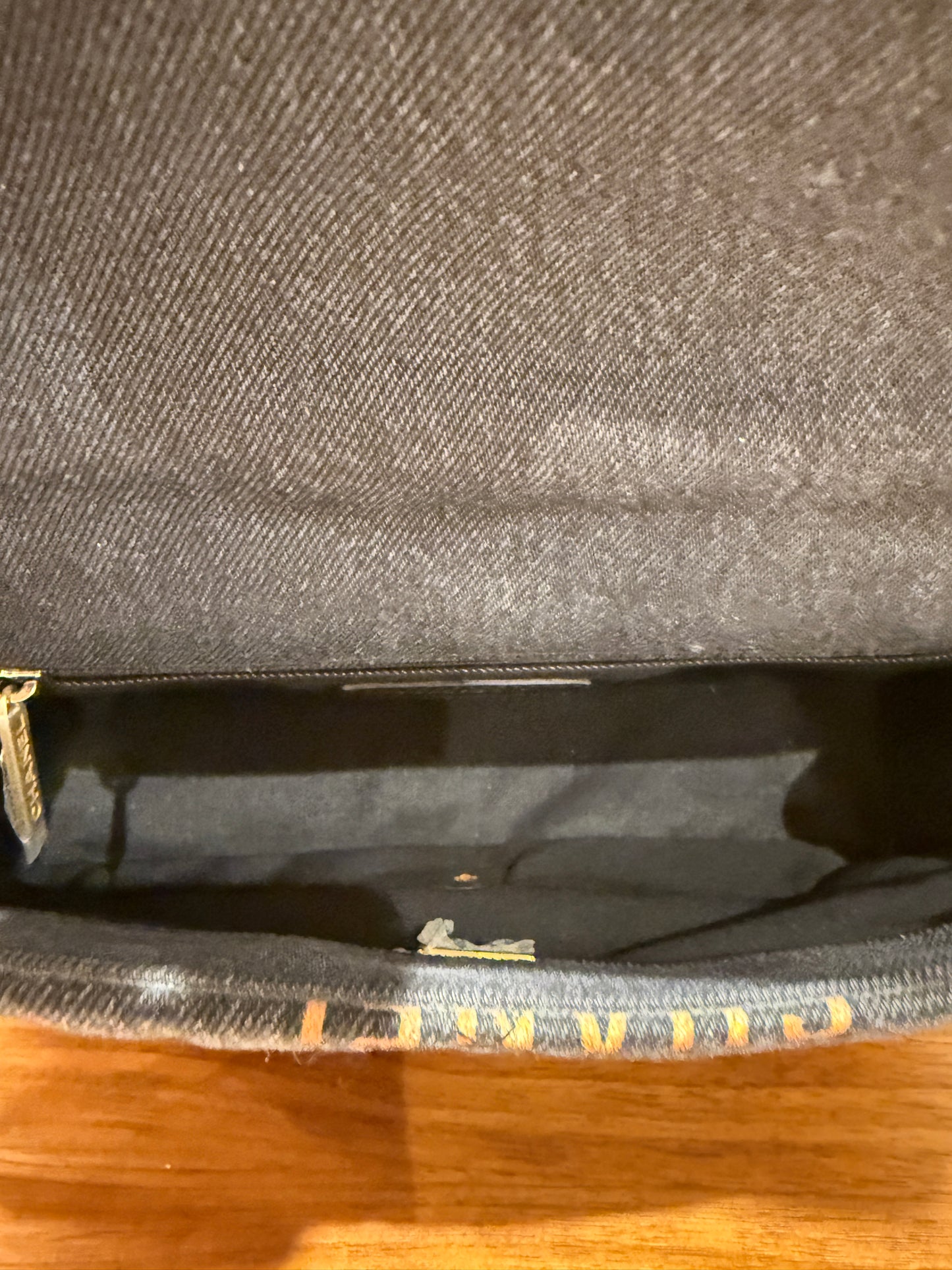 Chanel Dark Denim medium flap with gold hardware microchipped