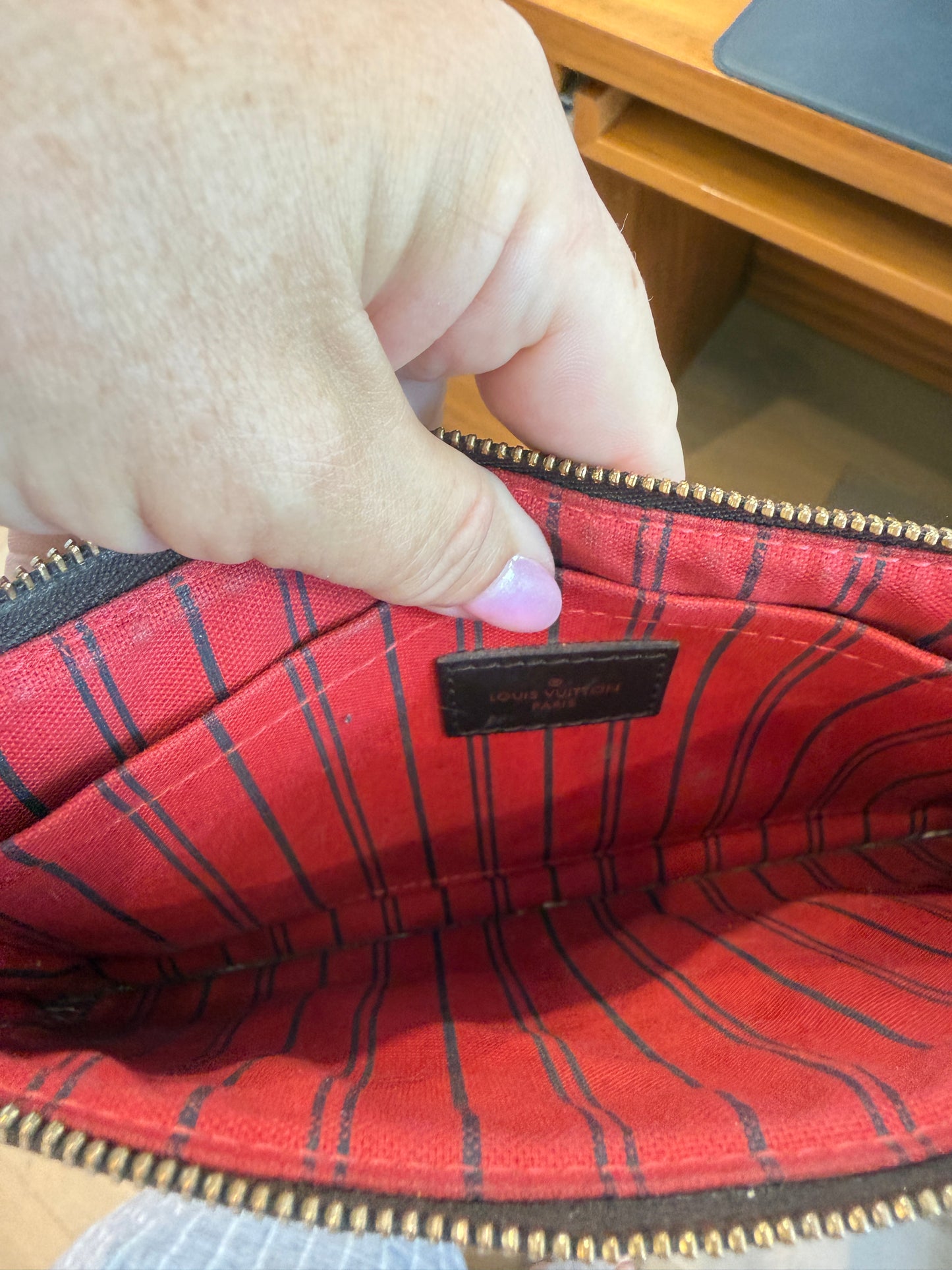 Louis Vuitton Damier Ebene Neverfull Pochette Pre-Owned