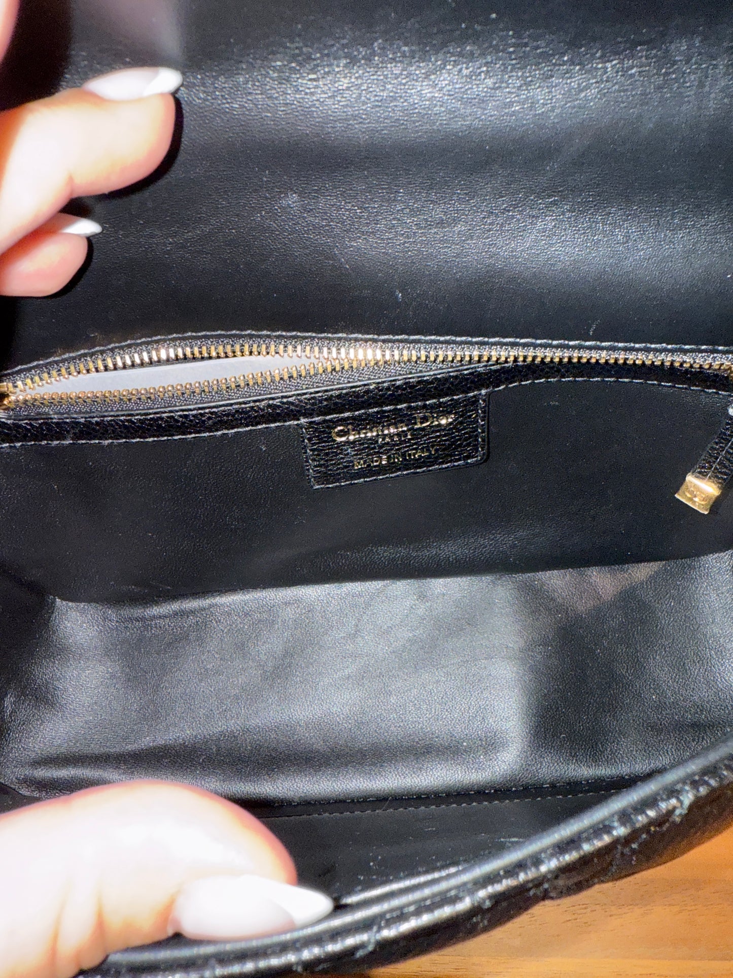Christian Dior Calfskin Cannage Medium Caro Bag Black