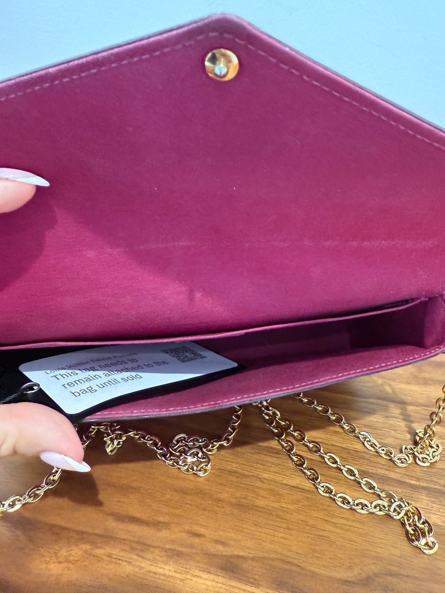 Louis Vuitton Empreinte Pochette Felicie Chain Wallet Dark Red