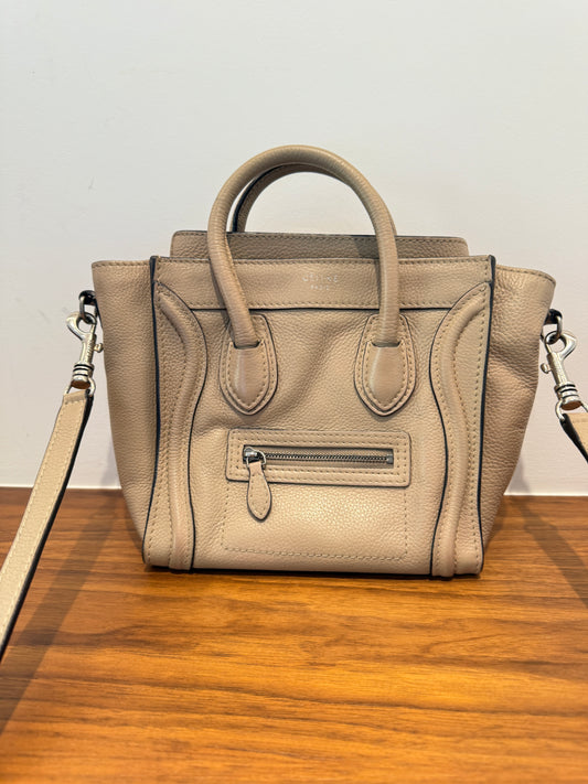 Celine Nano Phantom luggage tote in Beige