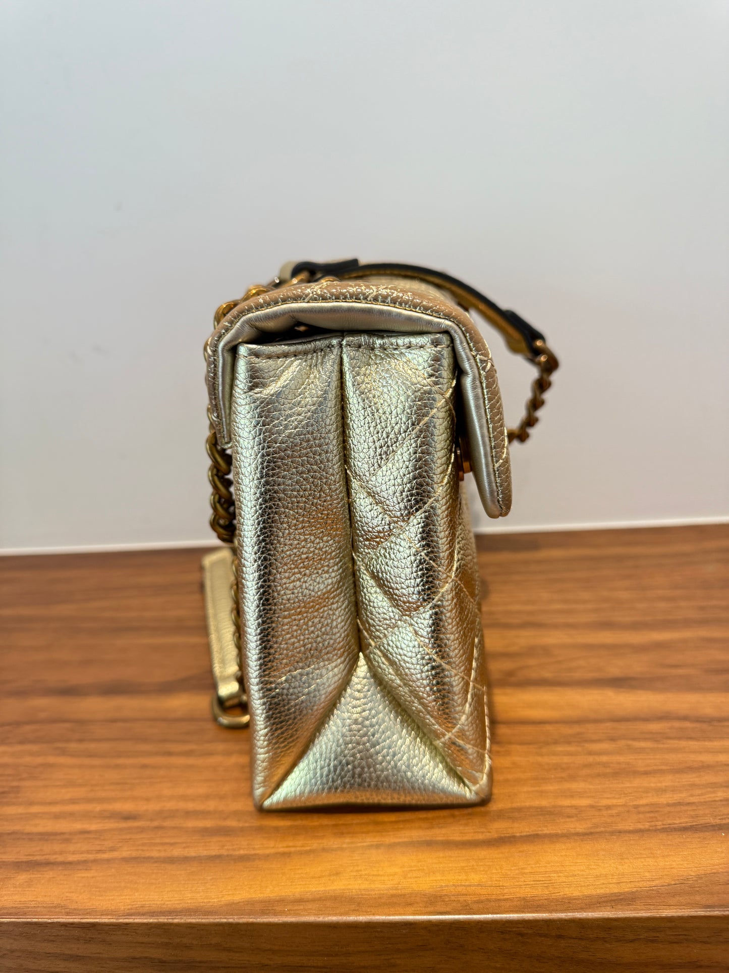 Kurt Geiger The Brixton leather metallic gold shoulder bag