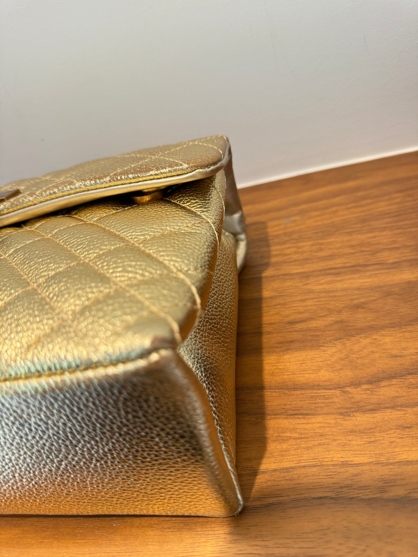 Kurt Geiger The Brixton leather metallic gold shoulder bag