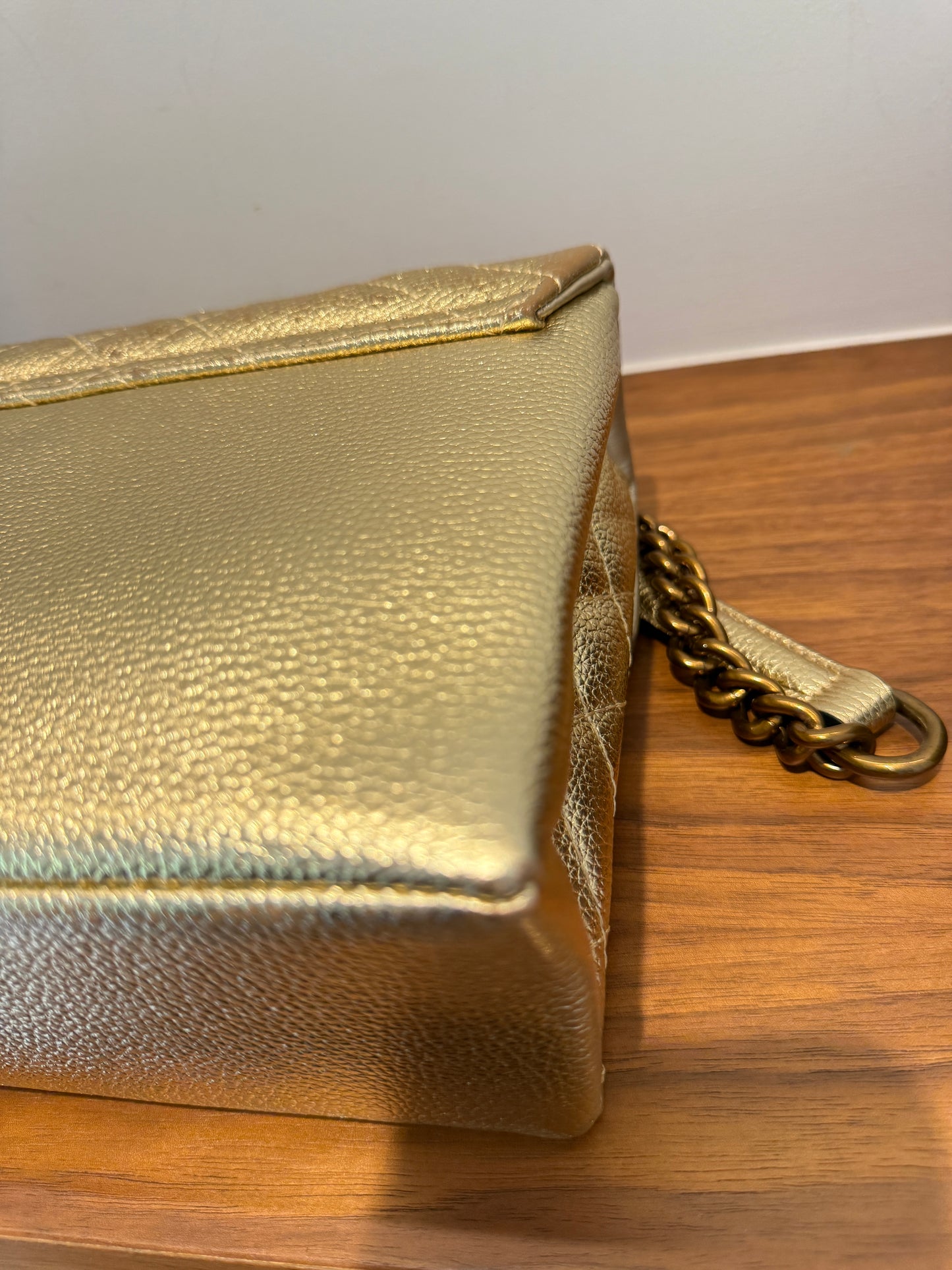 Kurt Geiger The Brixton leather metallic gold shoulder bag