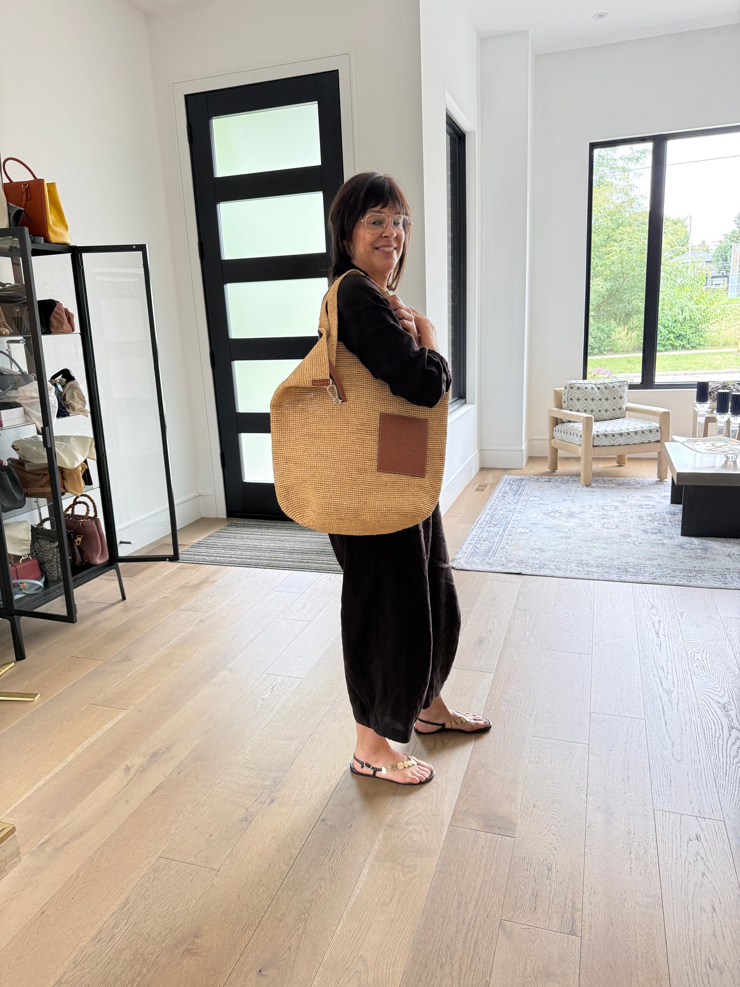 Loewe Raffia Paula's Ibiza Slit Tote Bag Natural Tan