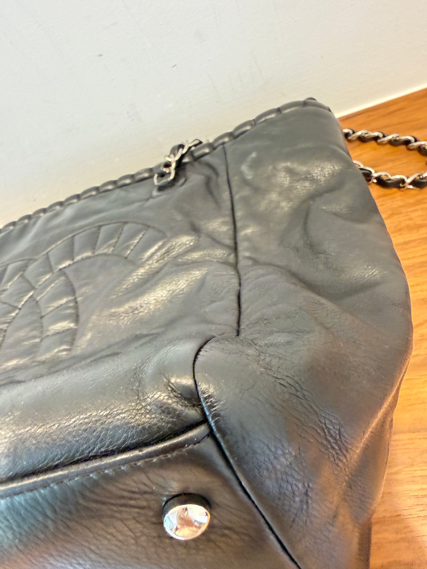 Chanel Coco Shopping Tote in Black Leather Pre-Owned