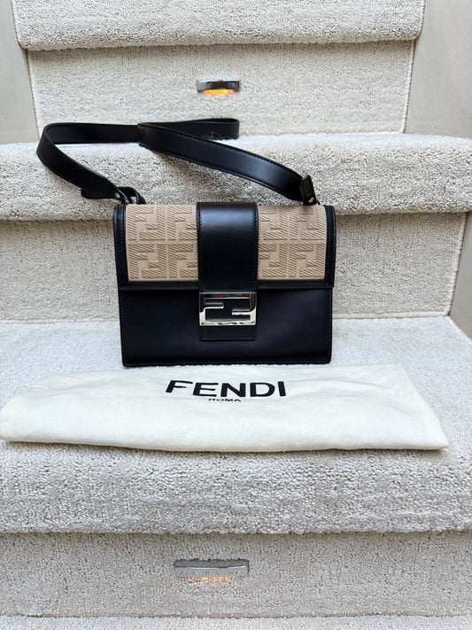 Fendi Flat Baguette Zucca Jacquard Crossbody