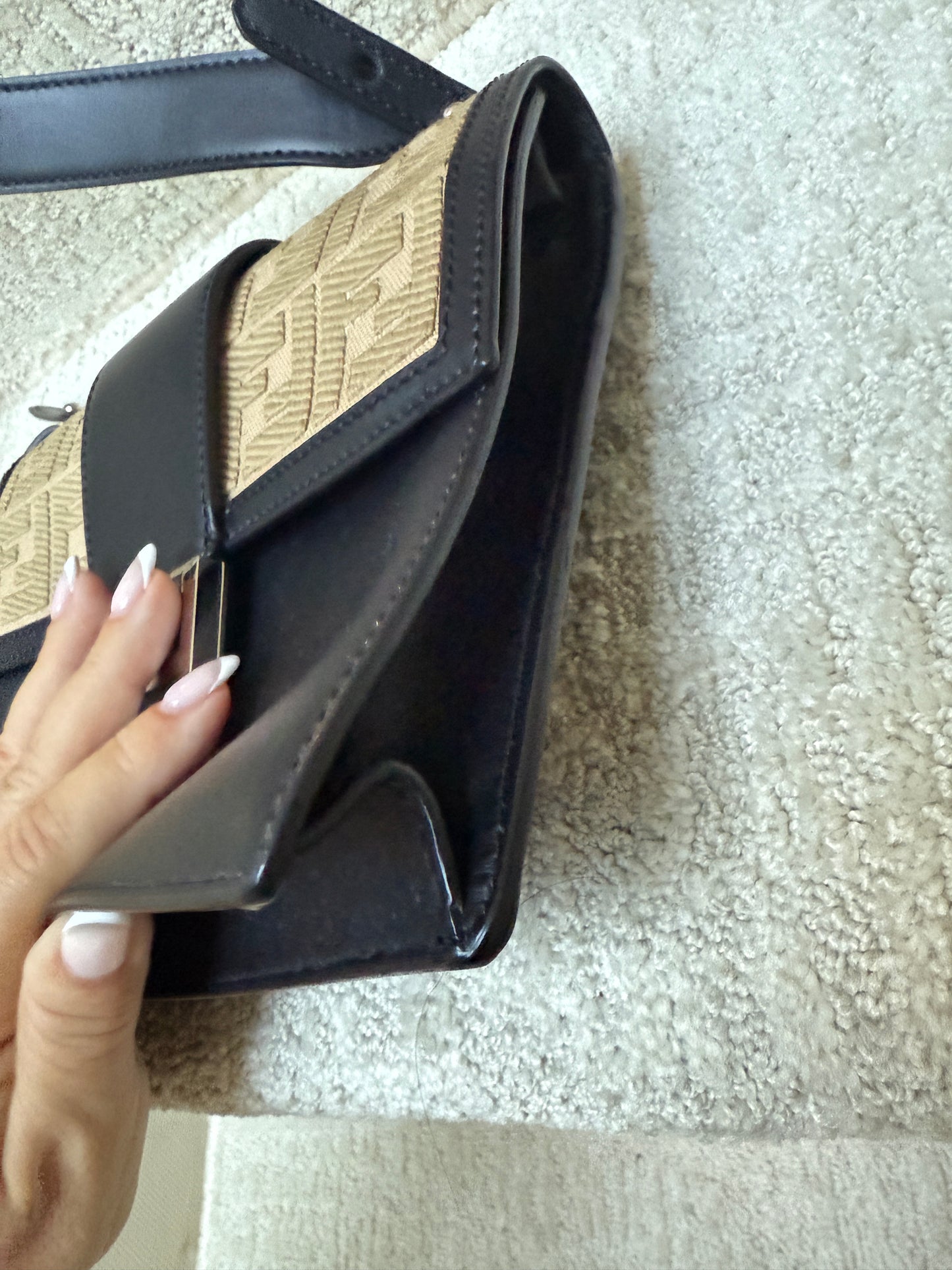 Fendi Flat Baguette Zucca Jacquard Crossbody