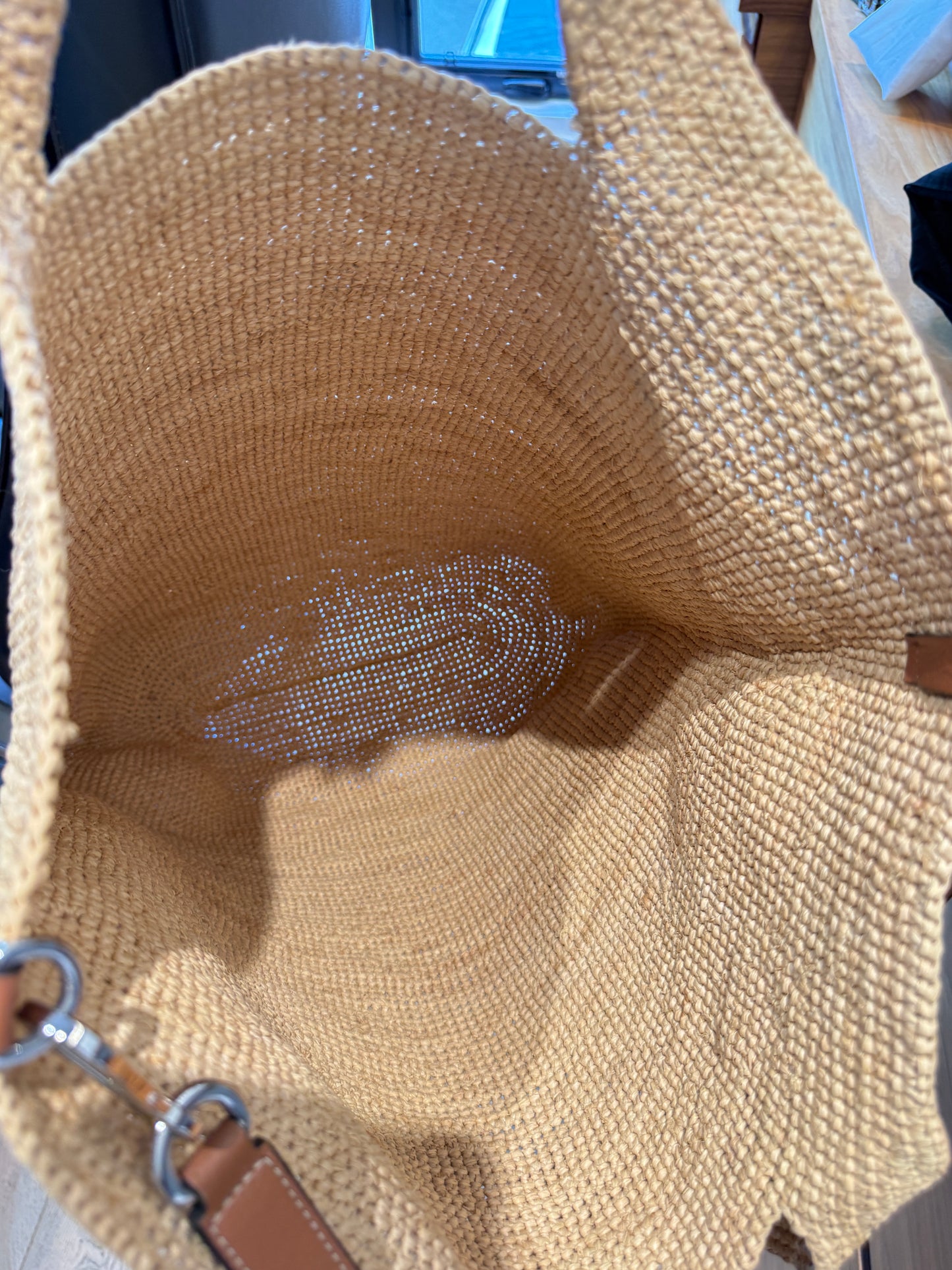 Loewe Raffia Paula's Ibiza Slit Tote Bag Natural Tan