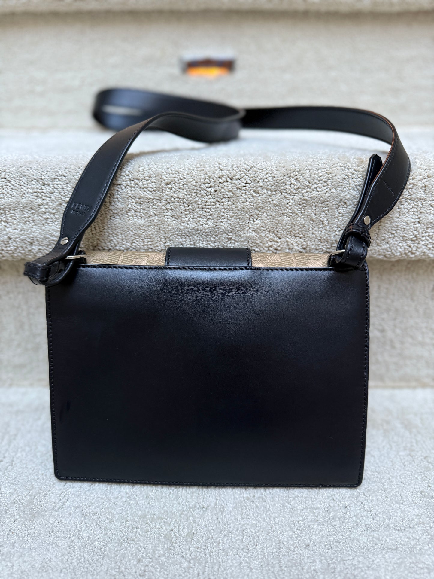 Fendi Flat Baguette Zucca Jacquard Crossbody