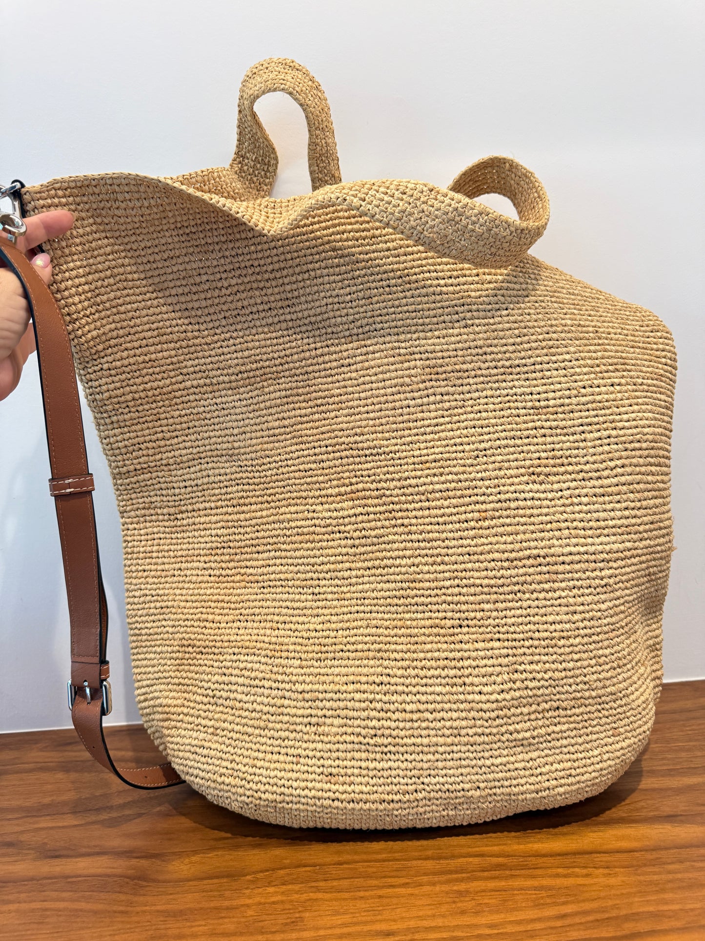 Loewe Raffia Paula's Ibiza Slit Tote Bag Natural Tan
