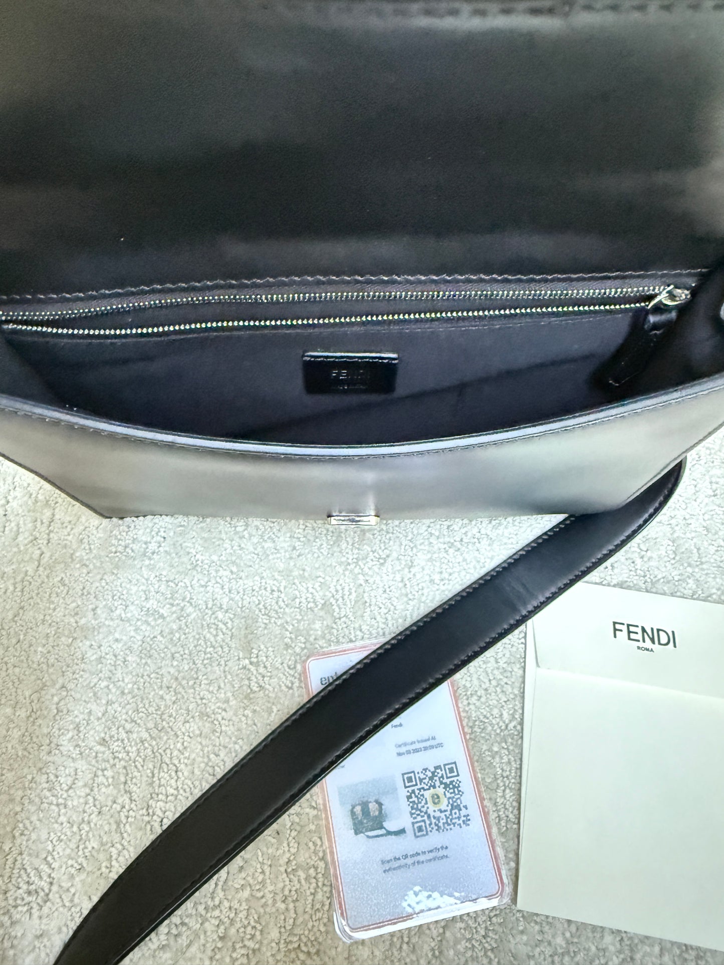 Fendi Flat Baguette Zucca Jacquard Crossbody