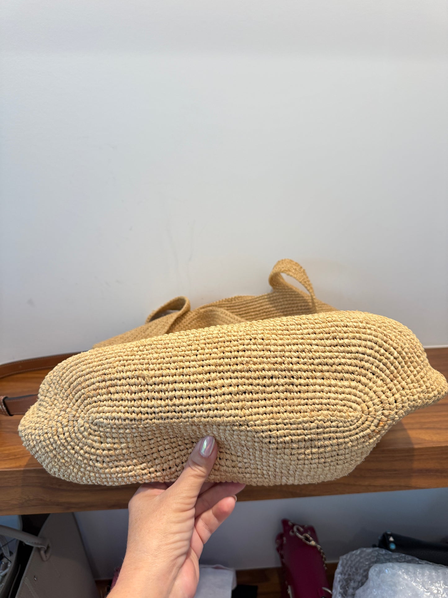 Loewe Raffia Paula's Ibiza Slit Tote Bag Natural Tan