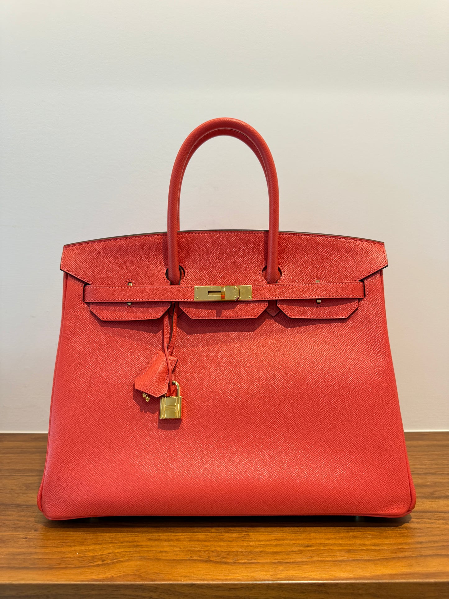 Hermes 2015 Birkin 35 in Rose Jaipur T stamp Pre-Owned