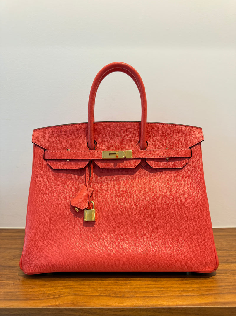 Hermes 2015 Birkin 35 in Rose Jaipur T stamp Pre-Owned