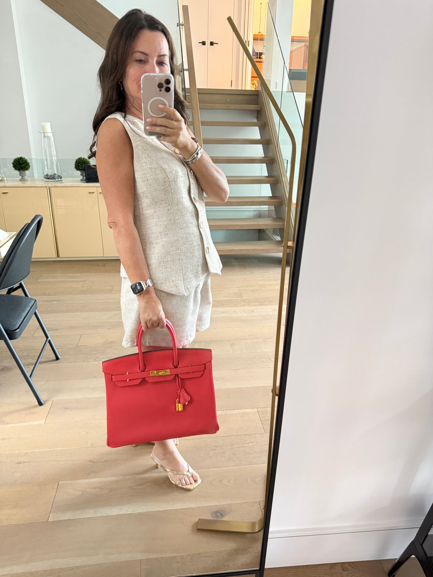 Hermes 2015 Birkin 35 in Rose Jaipur T stamp Pre-Owned