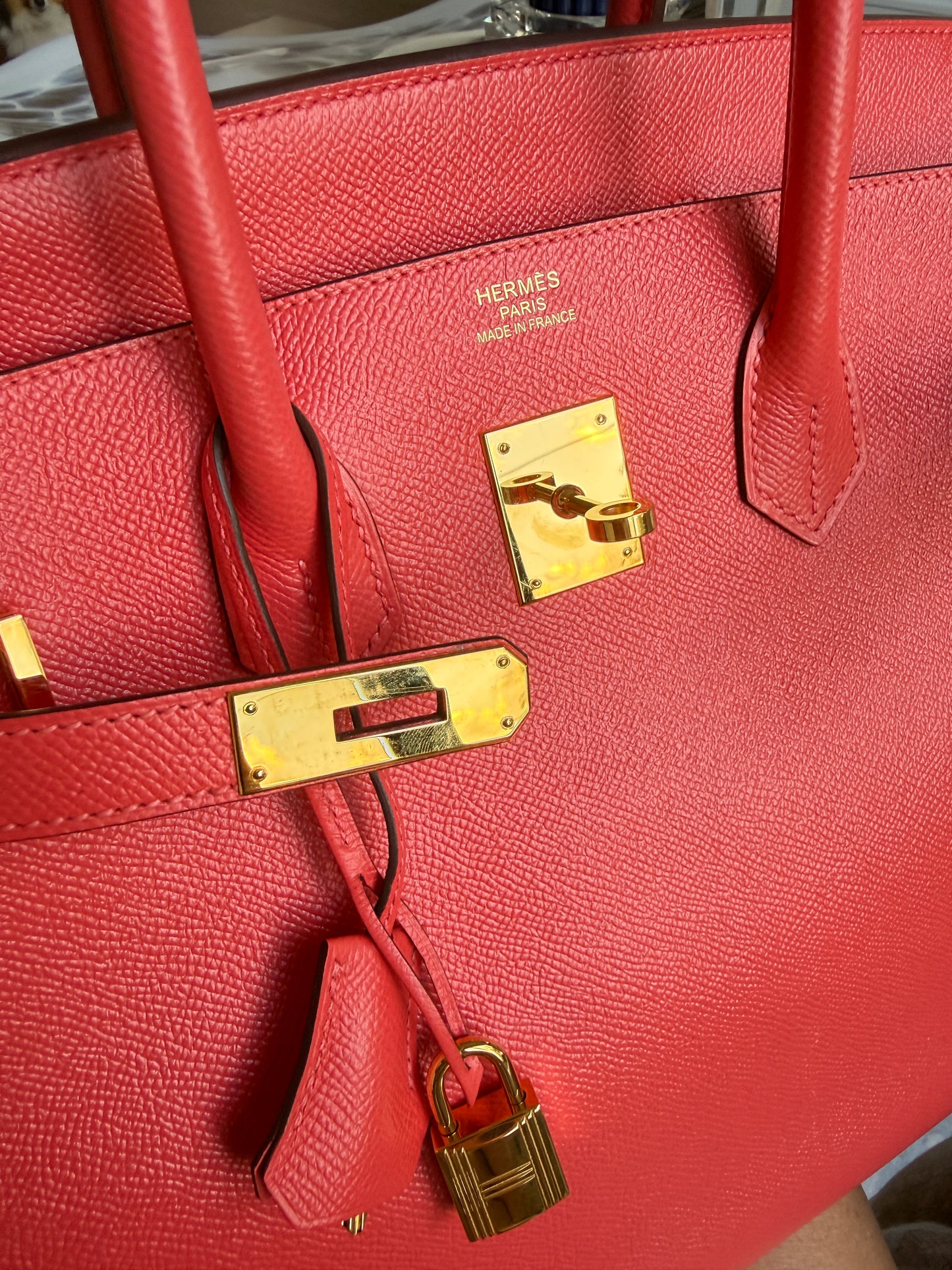 Hermes 2015 Birkin 35 in Rose Jaipur T stamp Pre-Owned