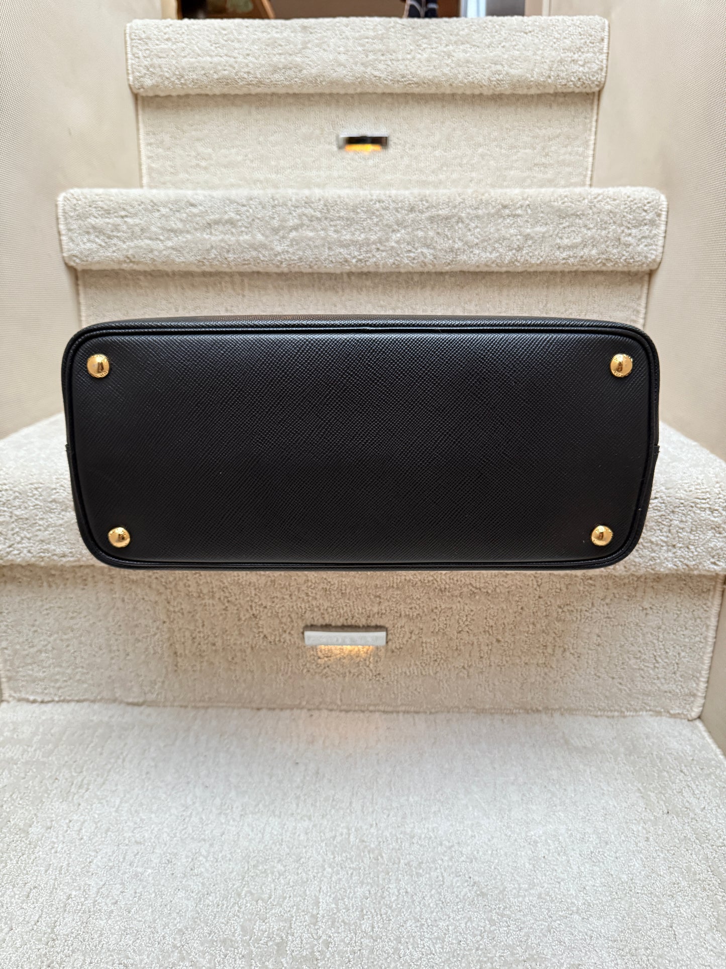 Prada Saffiano Cuir Medium Double Bag Black