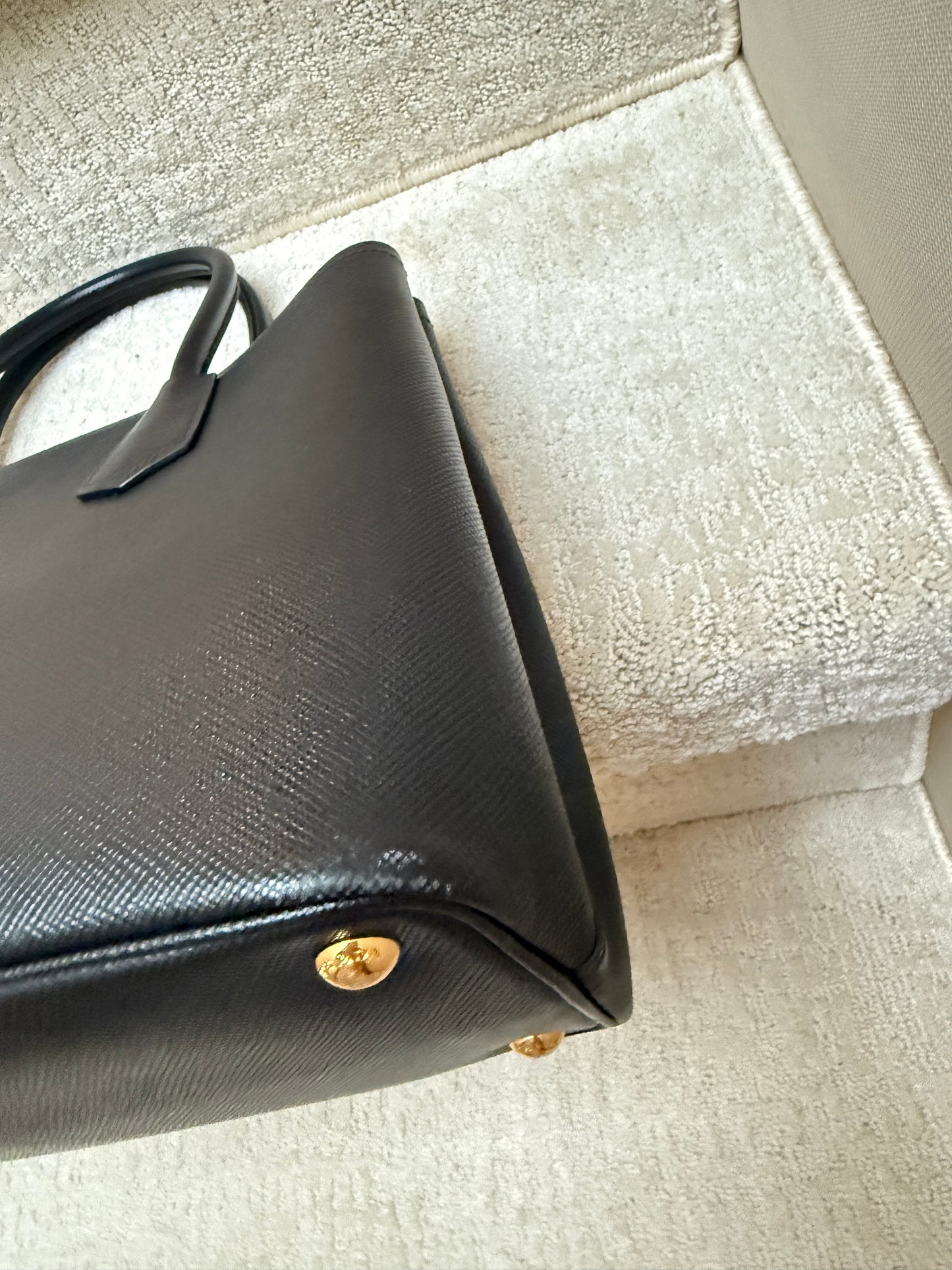 Prada Saffiano Cuir Medium Double Bag Black