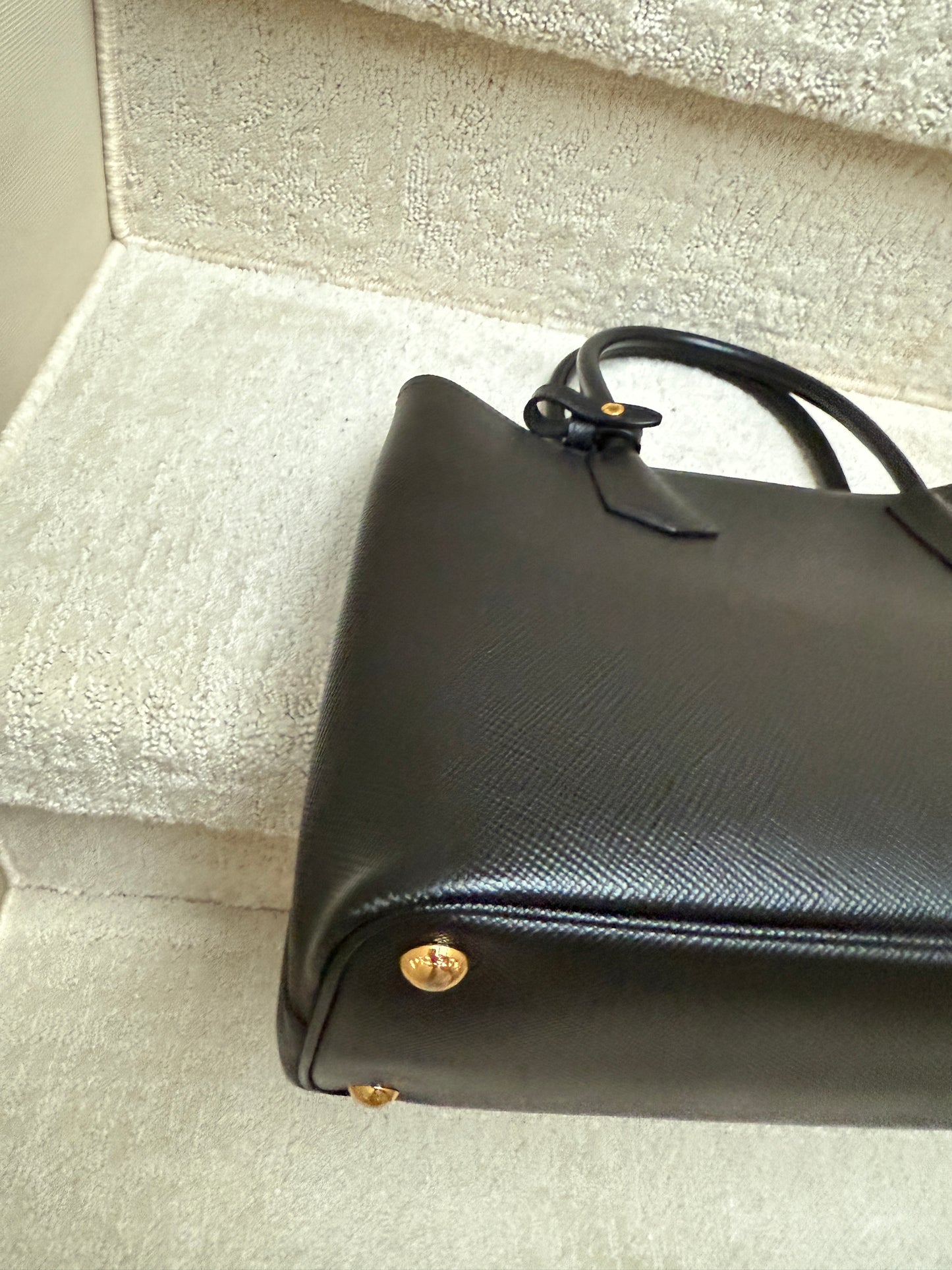 Prada Saffiano Cuir Medium Double Bag Black