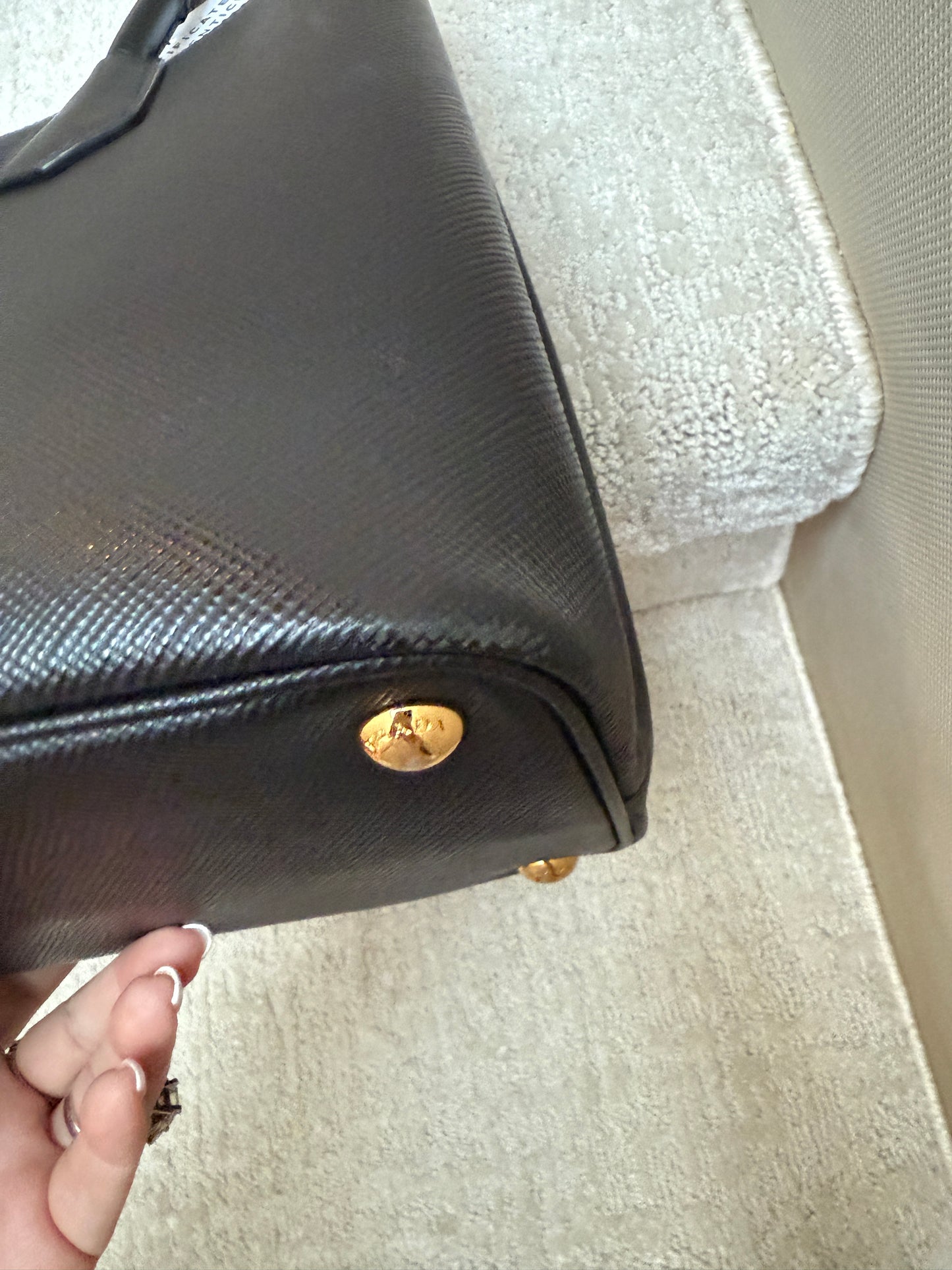 Prada Saffiano Cuir Medium Double Bag Black