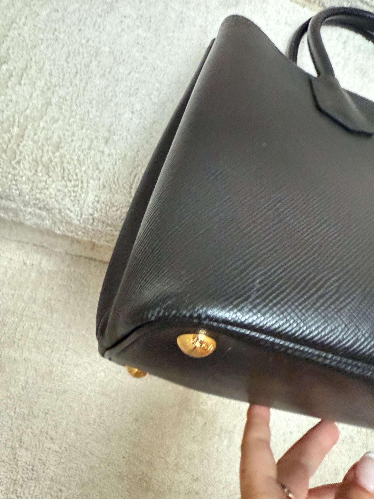 Prada Saffiano Cuir Medium Double Bag Black