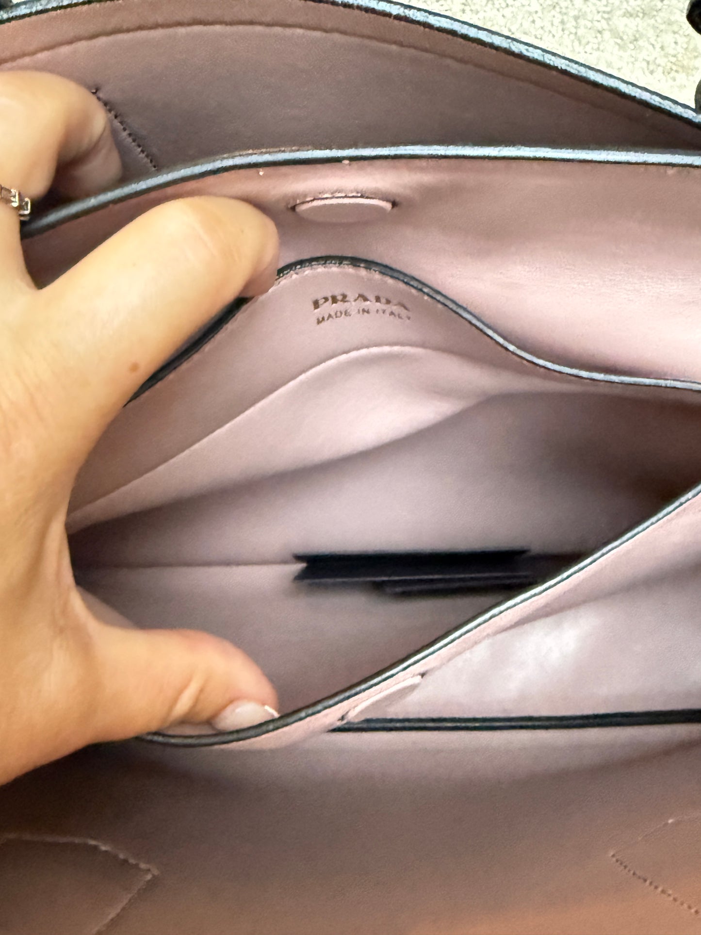 Prada Saffiano Cuir Medium Double Bag Black