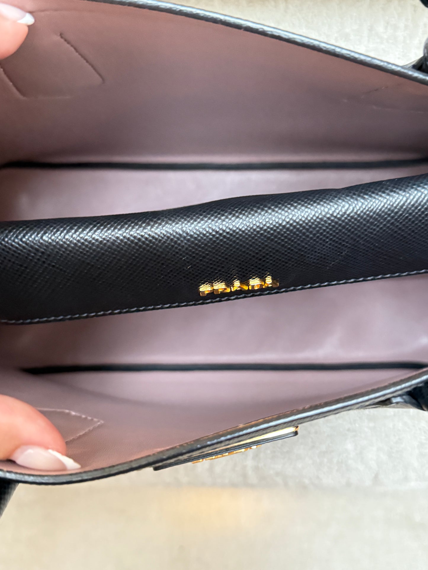 Prada Saffiano Cuir Medium Double Bag Black