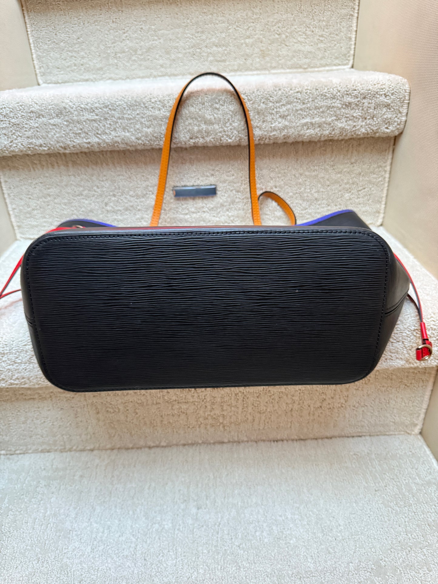 Louis Vuitton Neverfull in EPI Leather Tri colour Noir Figue Safran