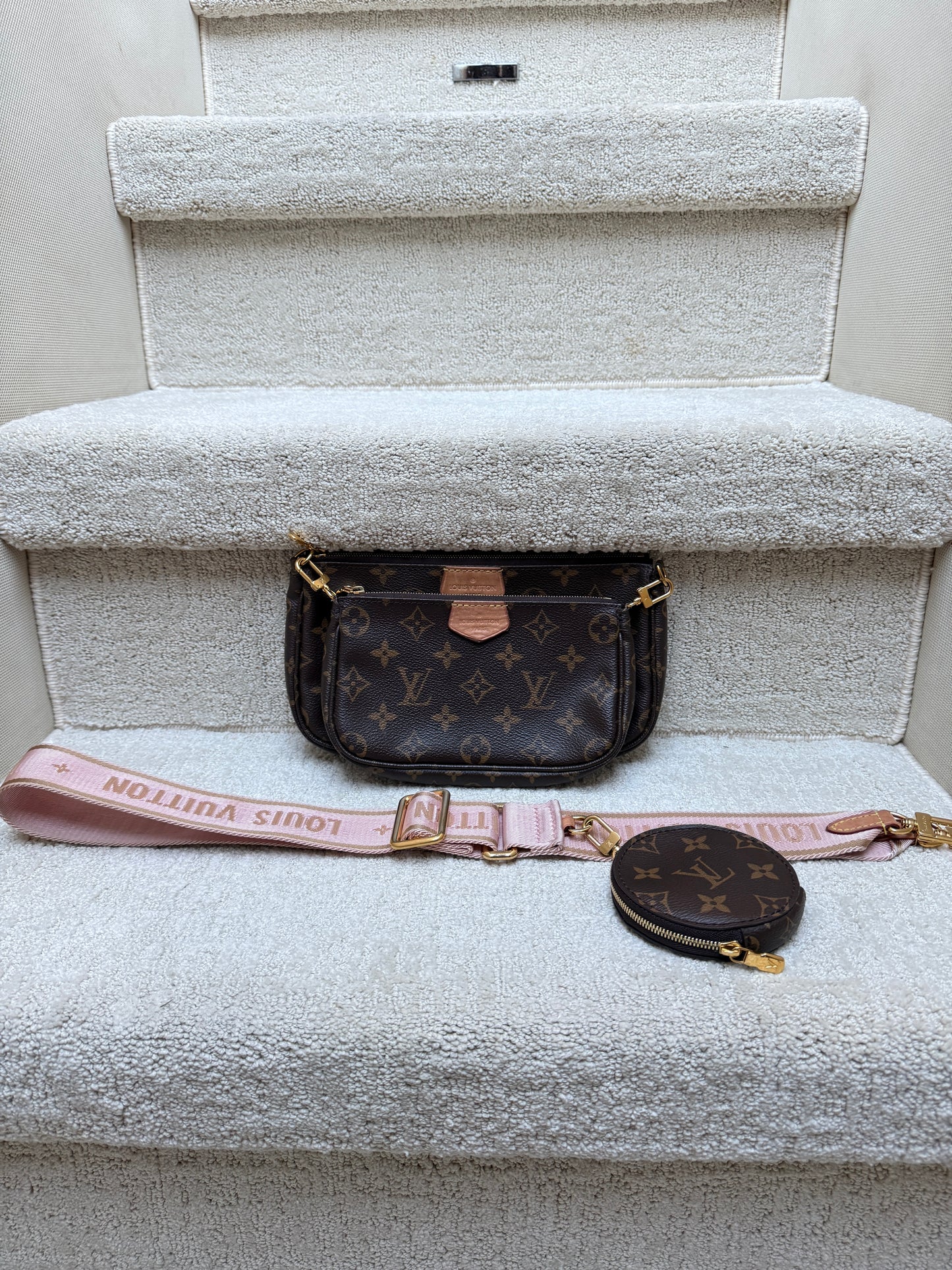 Louis Vuitton Monogram Multi Pochette Accessories Rose Clair
