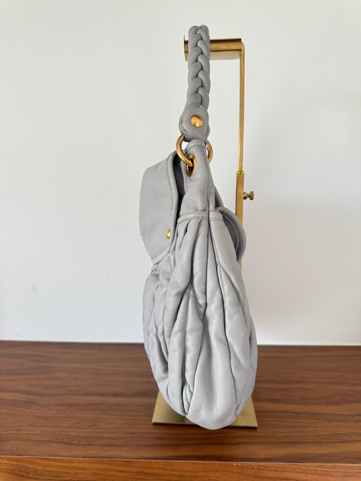 Miu Miu Nappa Matelasse Coffer Hobo Juta