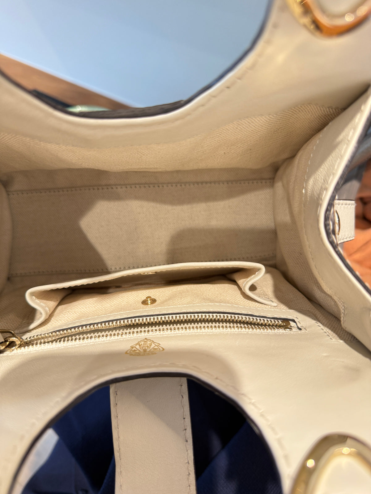 Gucci Stirrup Handbag Small White Pre-Owned