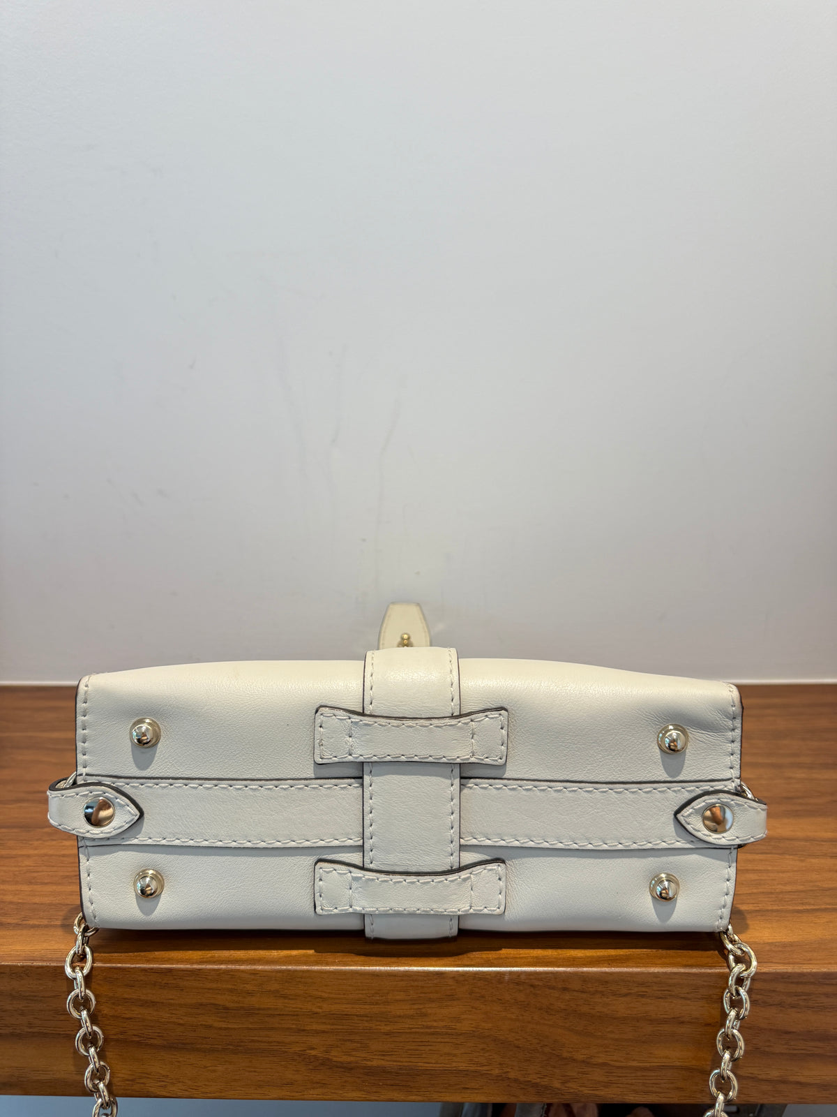 Gucci Stirrup Handbag Small White Pre-Owned