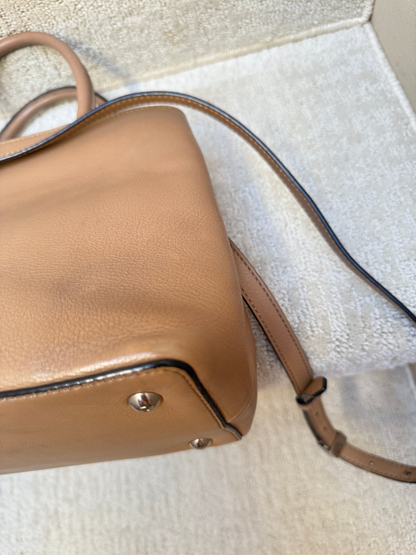 Fendi Vitello Elite 2Jours Tote in Dark Beige