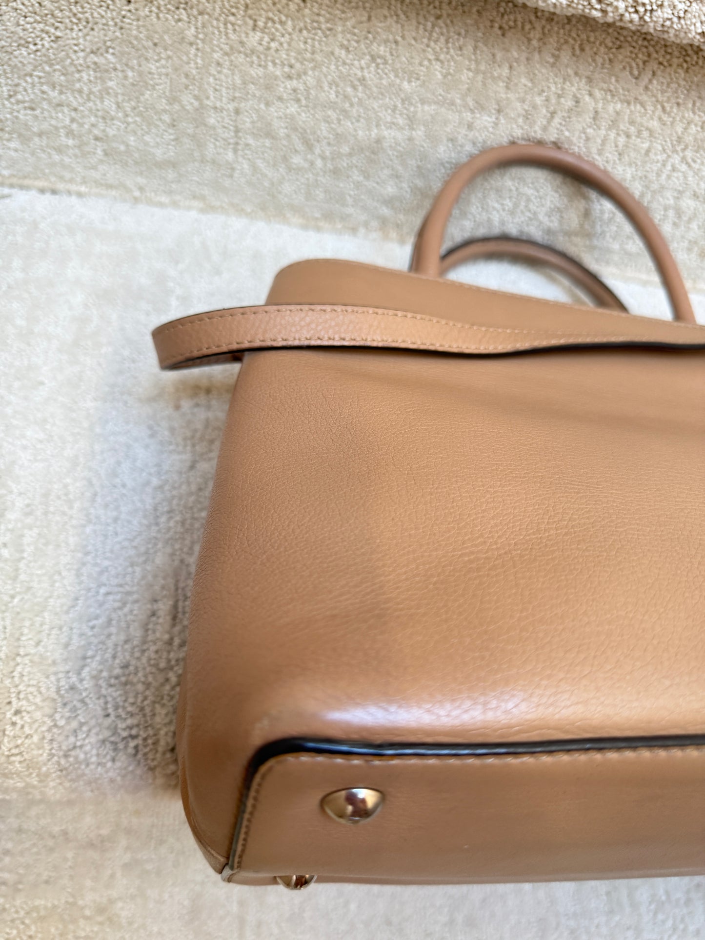 Fendi Vitello Elite 2Jours Tote in Dark Beige