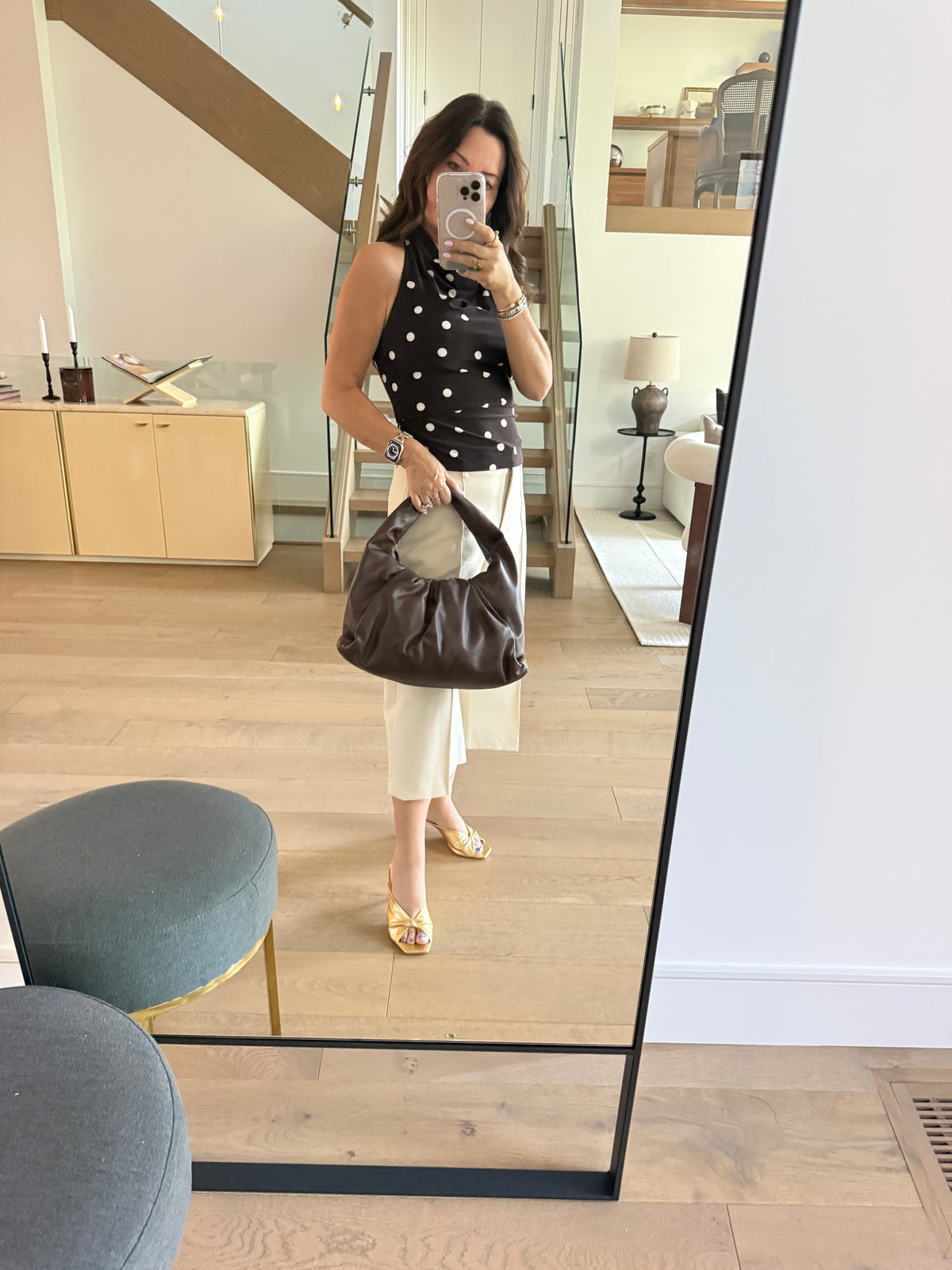 Bottega Veneta Smooth Butter Calfskin The Shoulder Pouch Brown