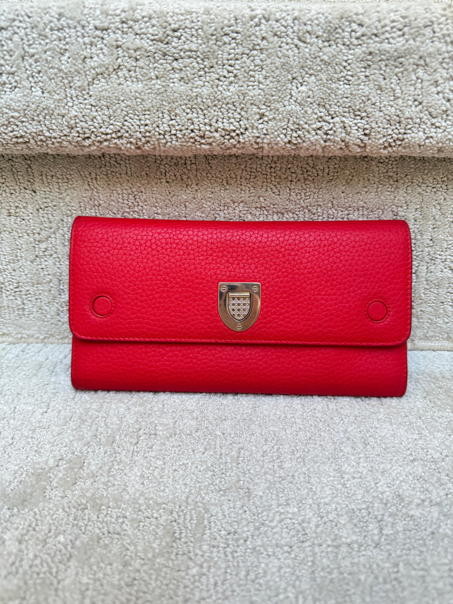 Christian Dior Diorama Wallet on Chain in Red
