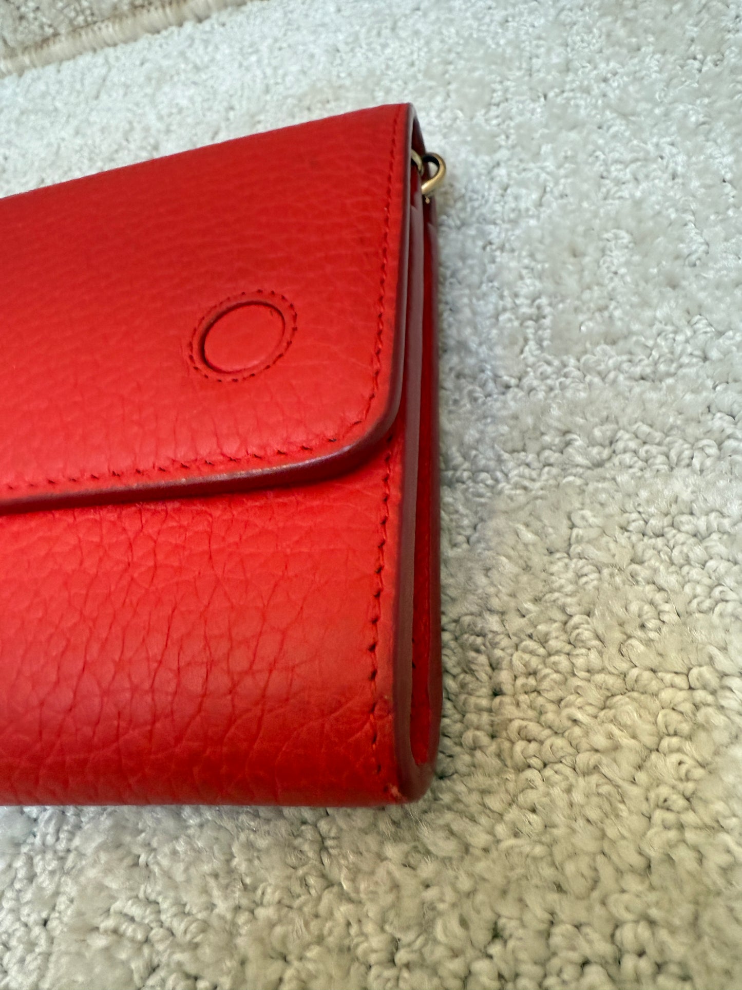 Christian Dior Diorama Wallet on Chain in Red