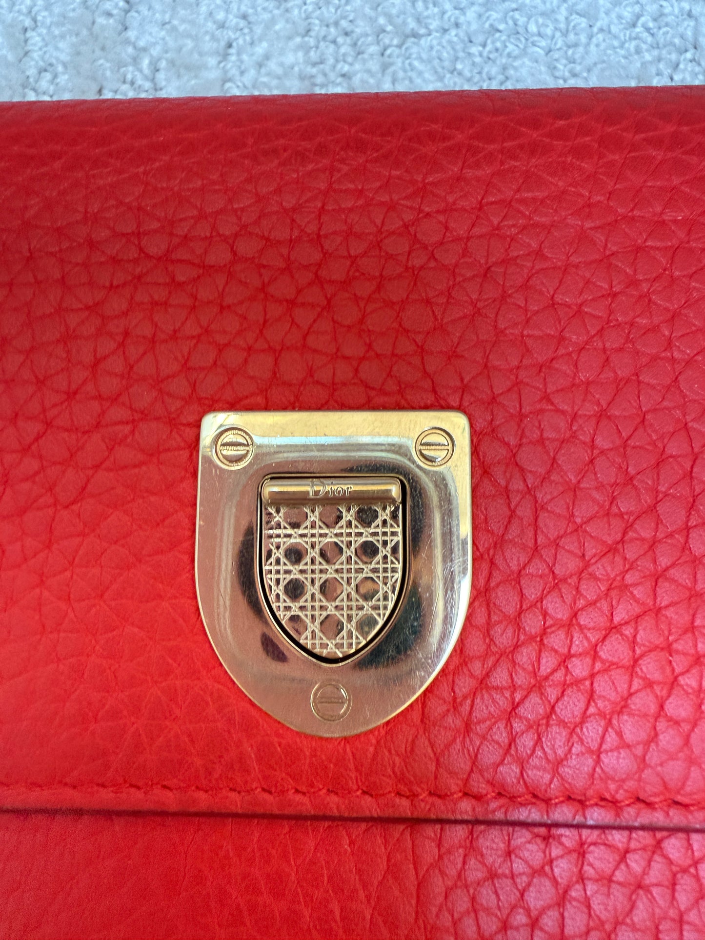 Christian Dior Diorama Wallet on Chain in Red