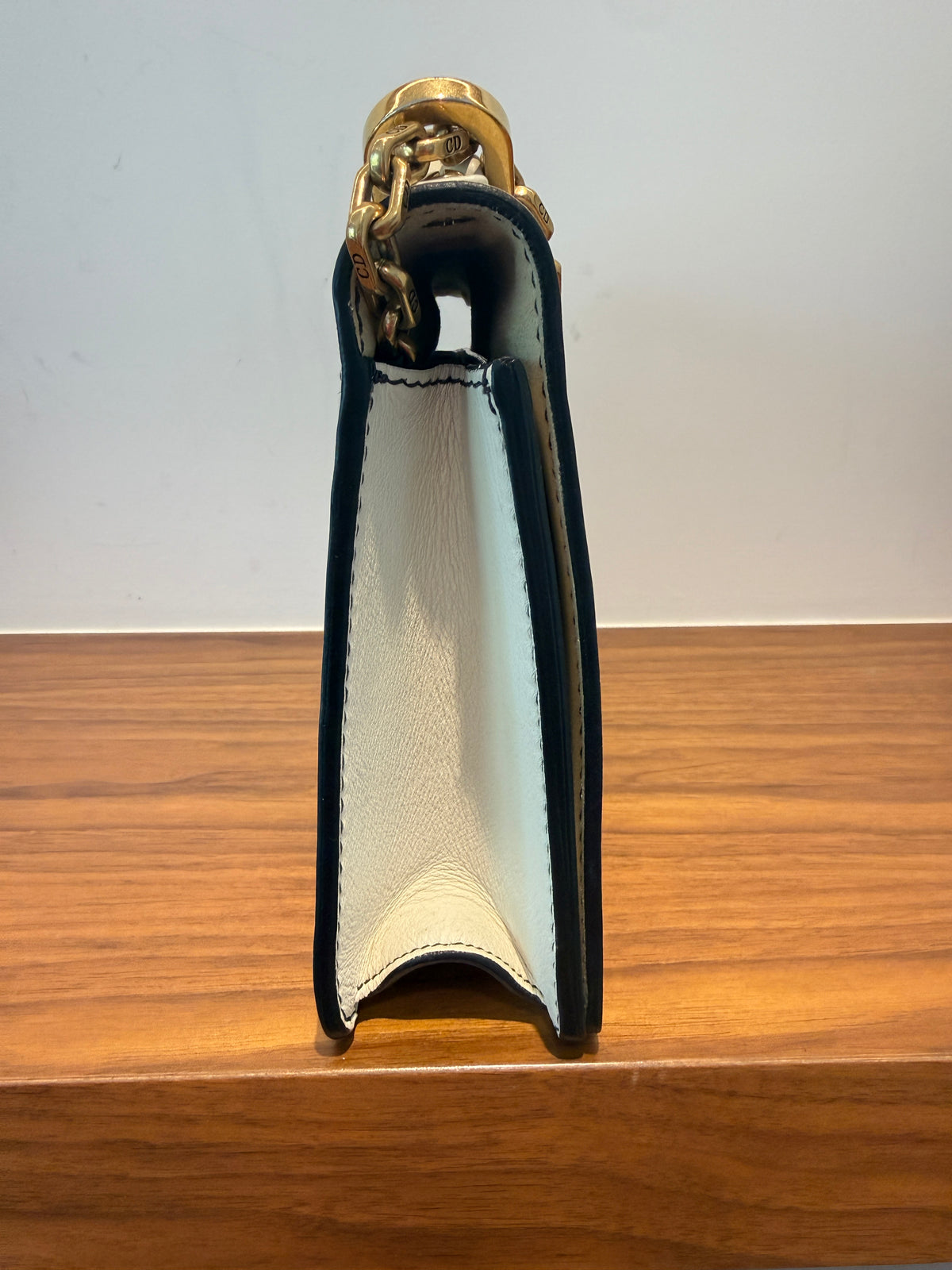 Dior J'Adoir Calfskin J'Adior Chain Flap Bag White & Gold Pre-Owned