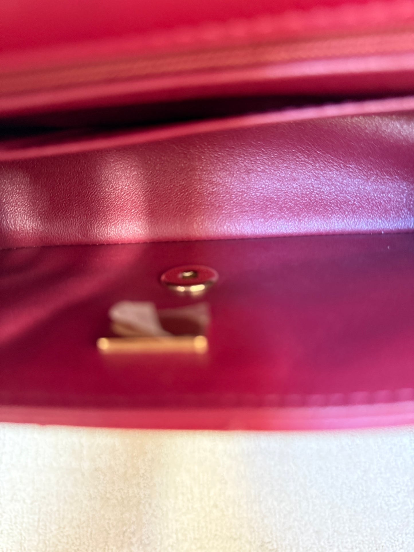 CHANEL Lambskin Quilted Mini Rectangular Flap Burgundy